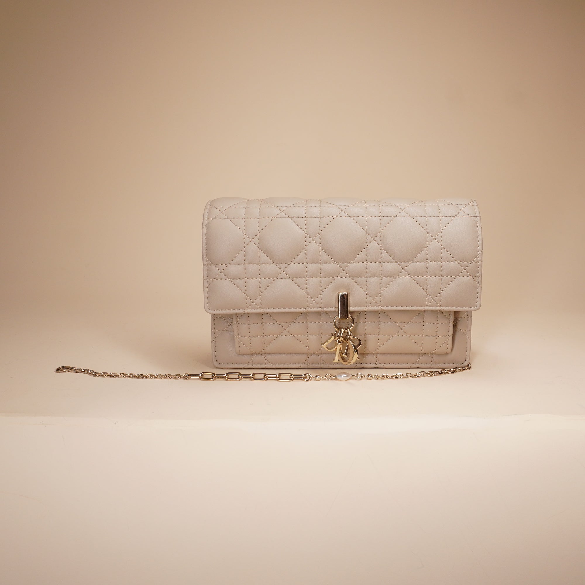 PRE-OWNED Lambskin Chain Pouch or Shoulder Bag