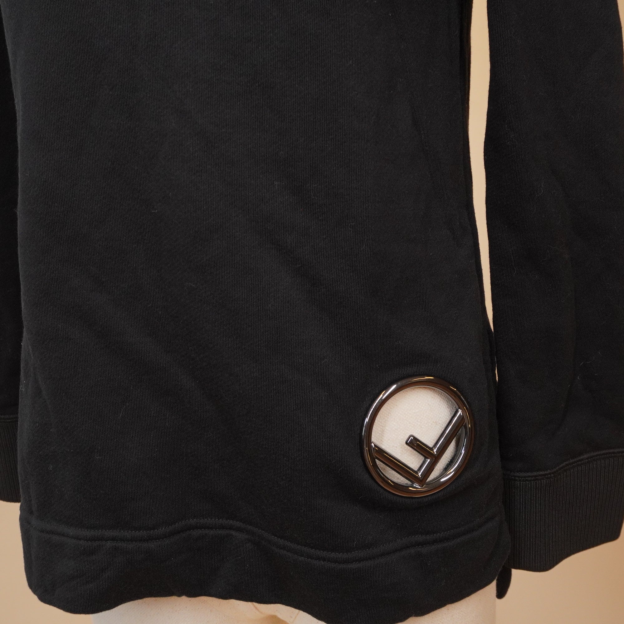 PRE-OWNED - FF Logo-Patch Crewneck Sweatshirt SIZE XS