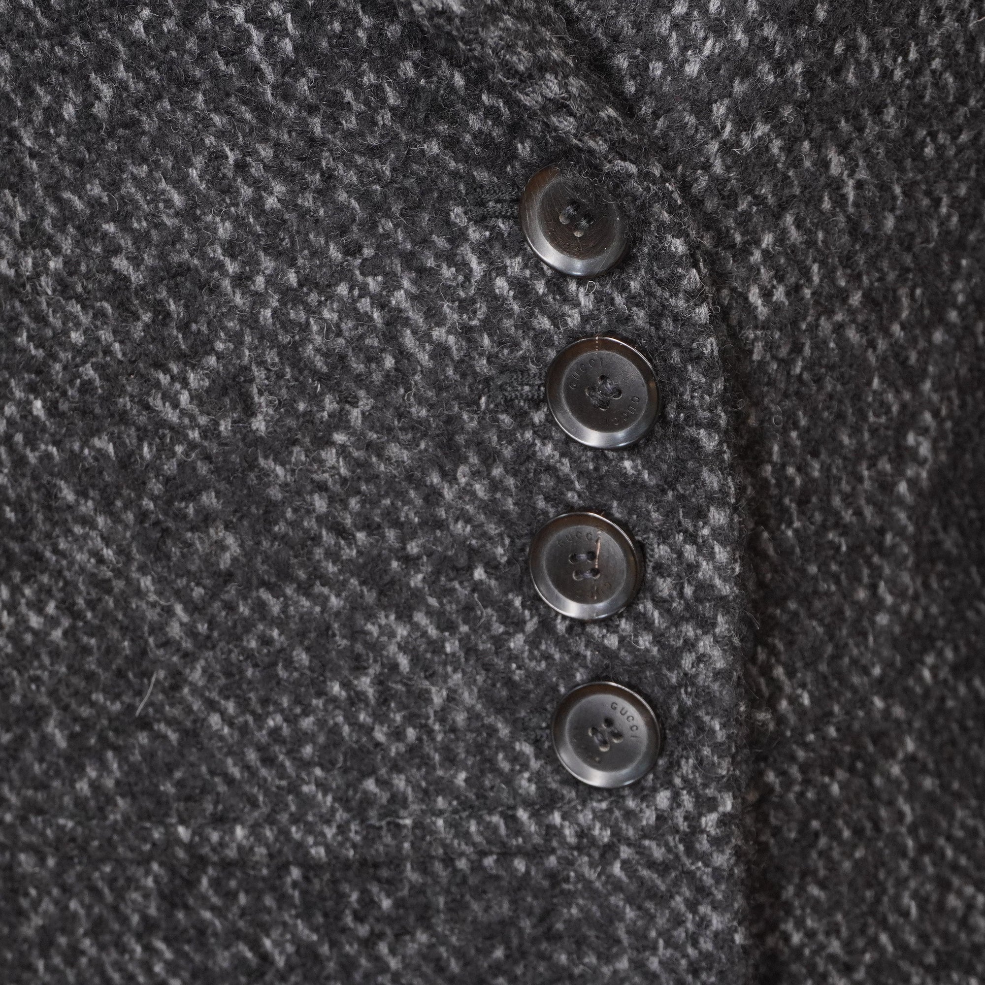 PRE-OWNED GG Tweed Bouclé Coat with Fur Collar SIZE 38