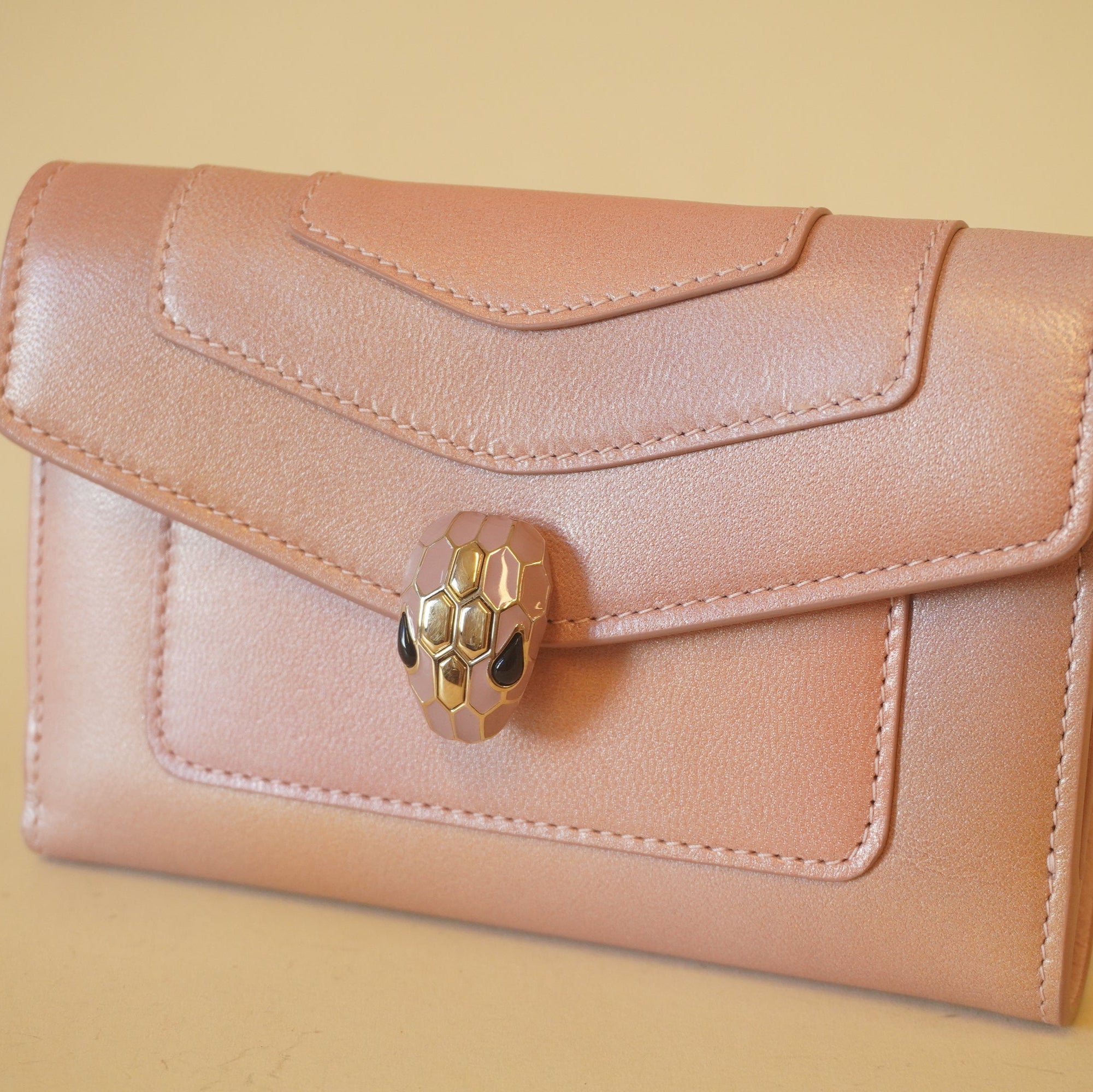 PRE-OWNED Gradient Pink Serpenti Forever Bifold Wallet
