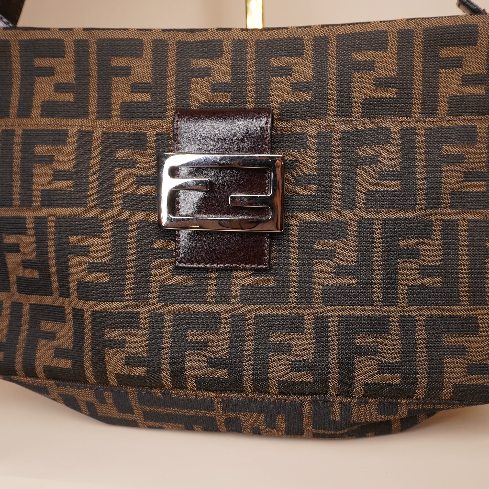 PRE-OWNED Brown Zucca Canvas Shoulder Bag