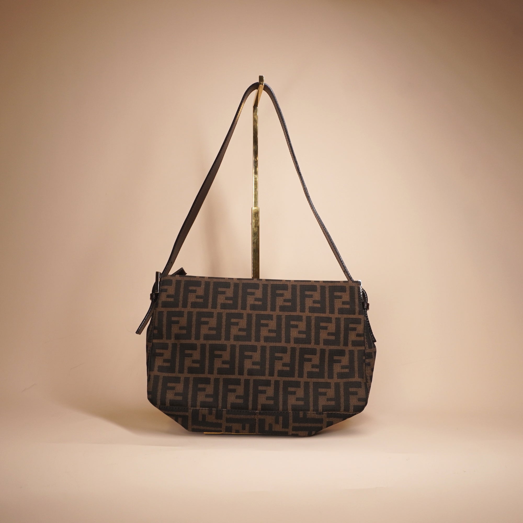 PRE-OWNED Brown Zucca Canvas Shoulder Bag