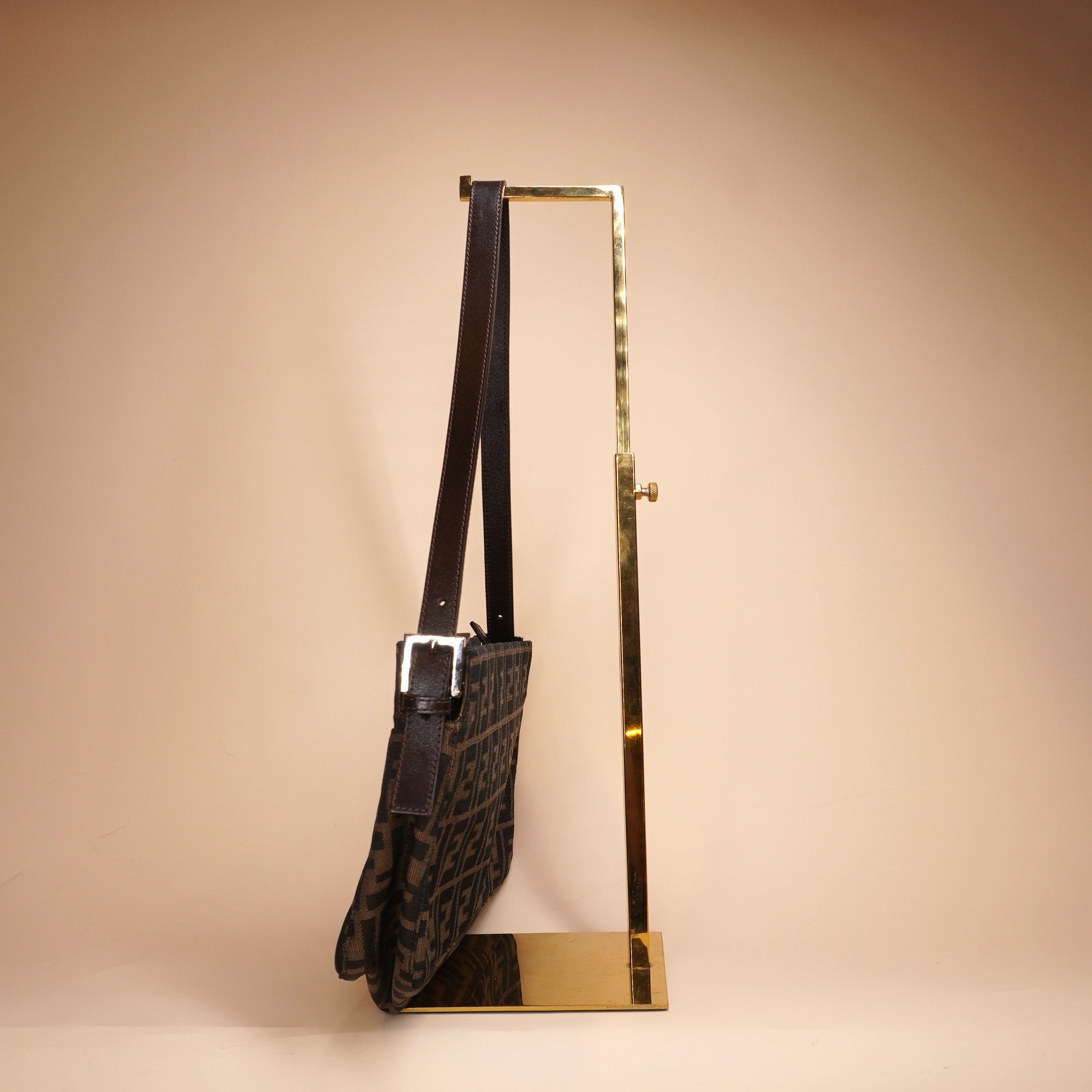 PRE-OWNED Brown Zucca Canvas Shoulder Bag