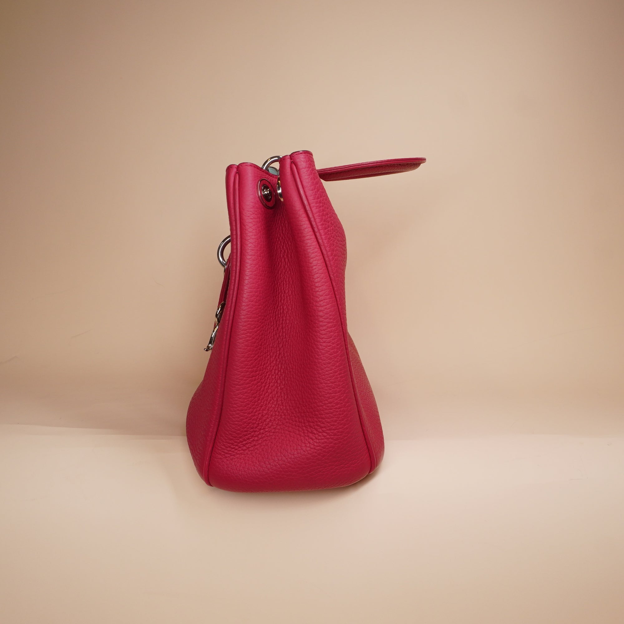 PRE-OWNED Pink Pebbled Leather Medium Diorissimo Tote Bag