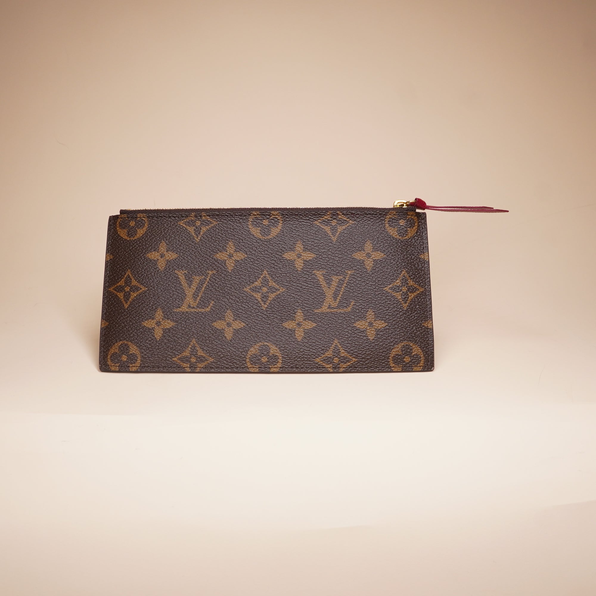PRE-OWNED LV Monogram Pochette Felicie Chain Wallet Fuchsia