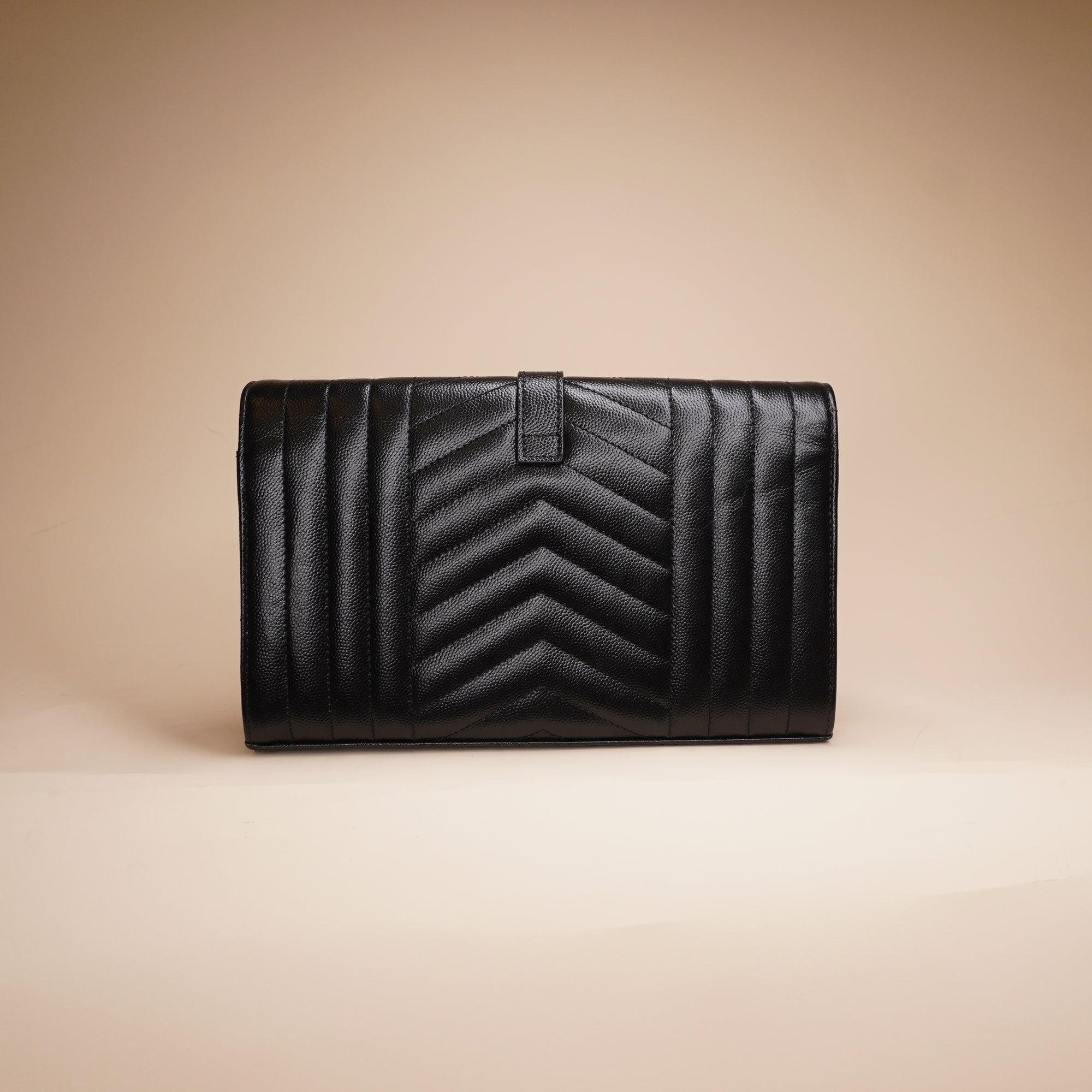 PRE-OWNED Black Grain De Poudre Textured Mixed Matelasse Triquilt Monogram Crossbody Bag