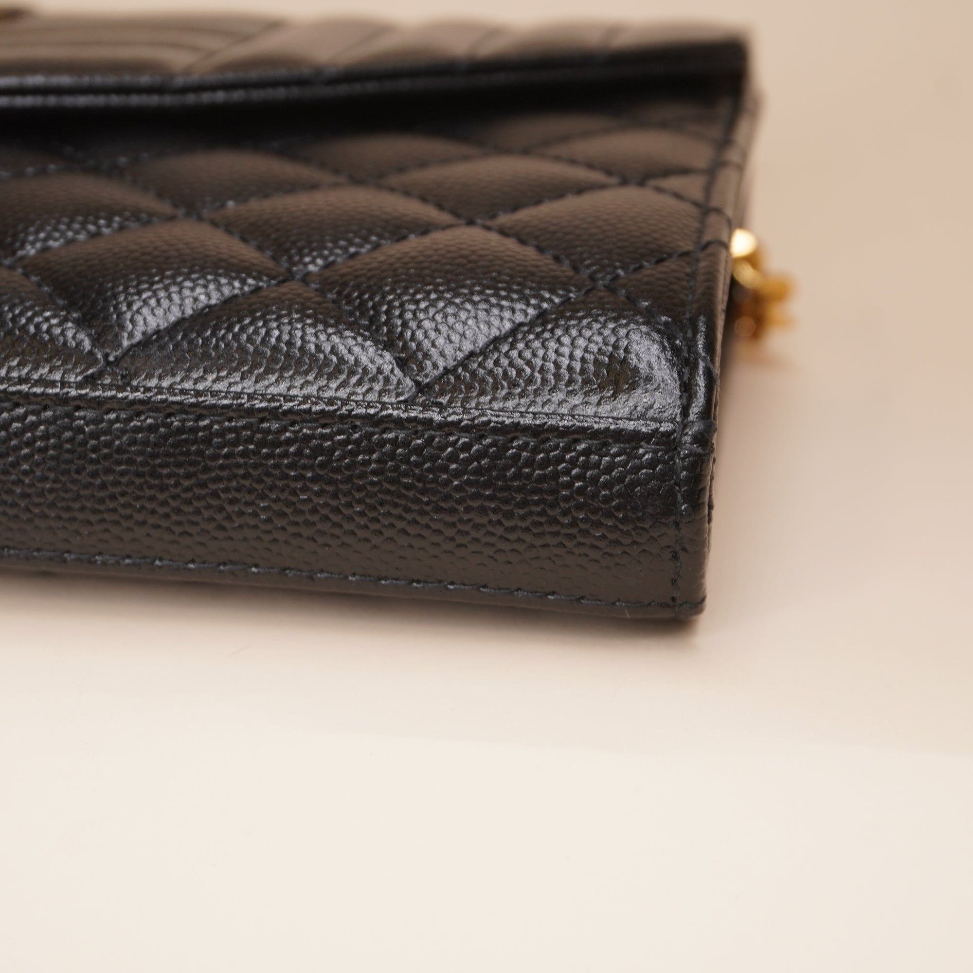 PRE-OWNED Black Grain De Poudre Textured Mixed Matelasse Triquilt Monogram Crossbody Bag