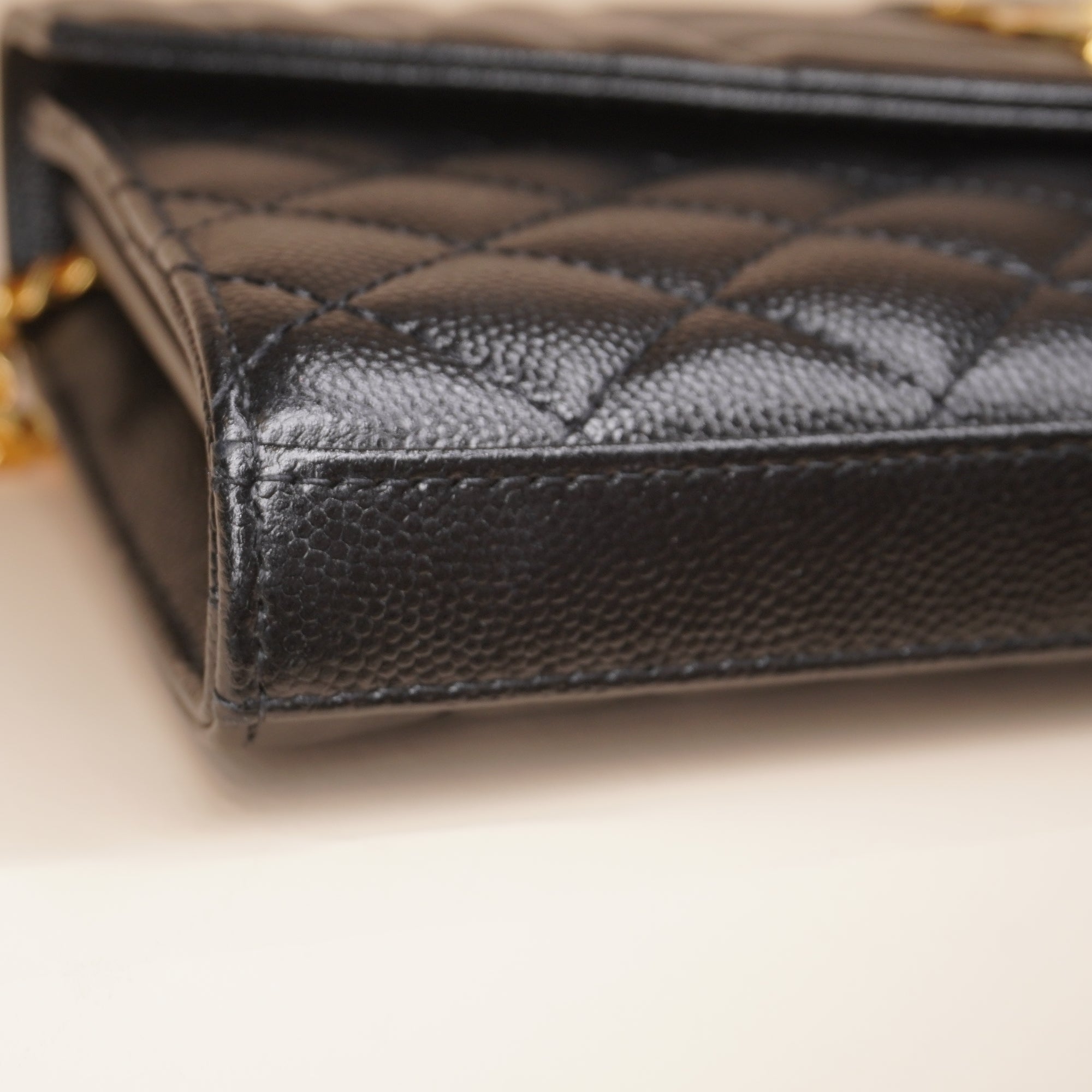 PRE-OWNED Black Grain De Poudre Textured Mixed Matelasse Triquilt Monogram Crossbody Bag