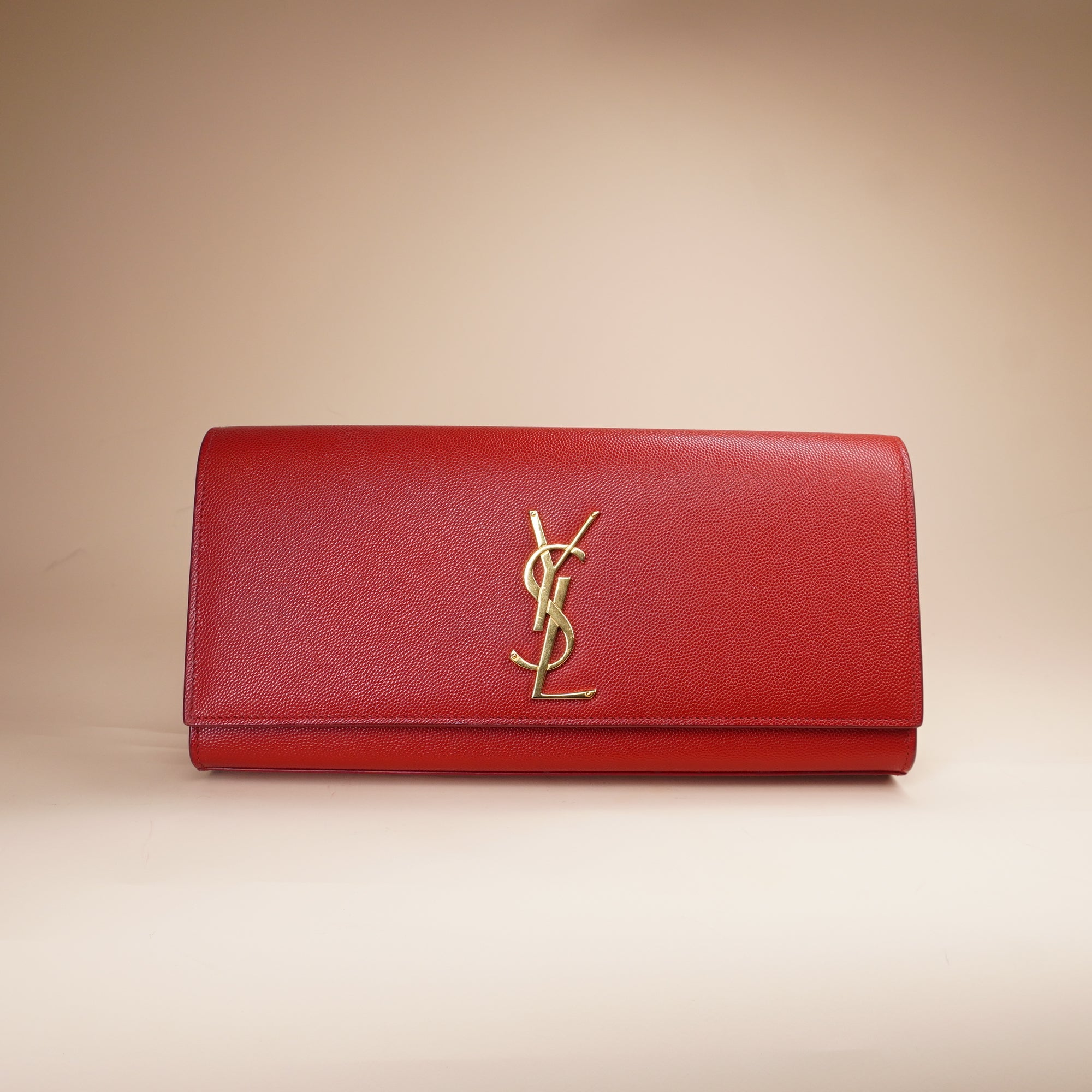 PRE-OWNED Grain De Poudre Classic Monogram Red Cassandre Clutch