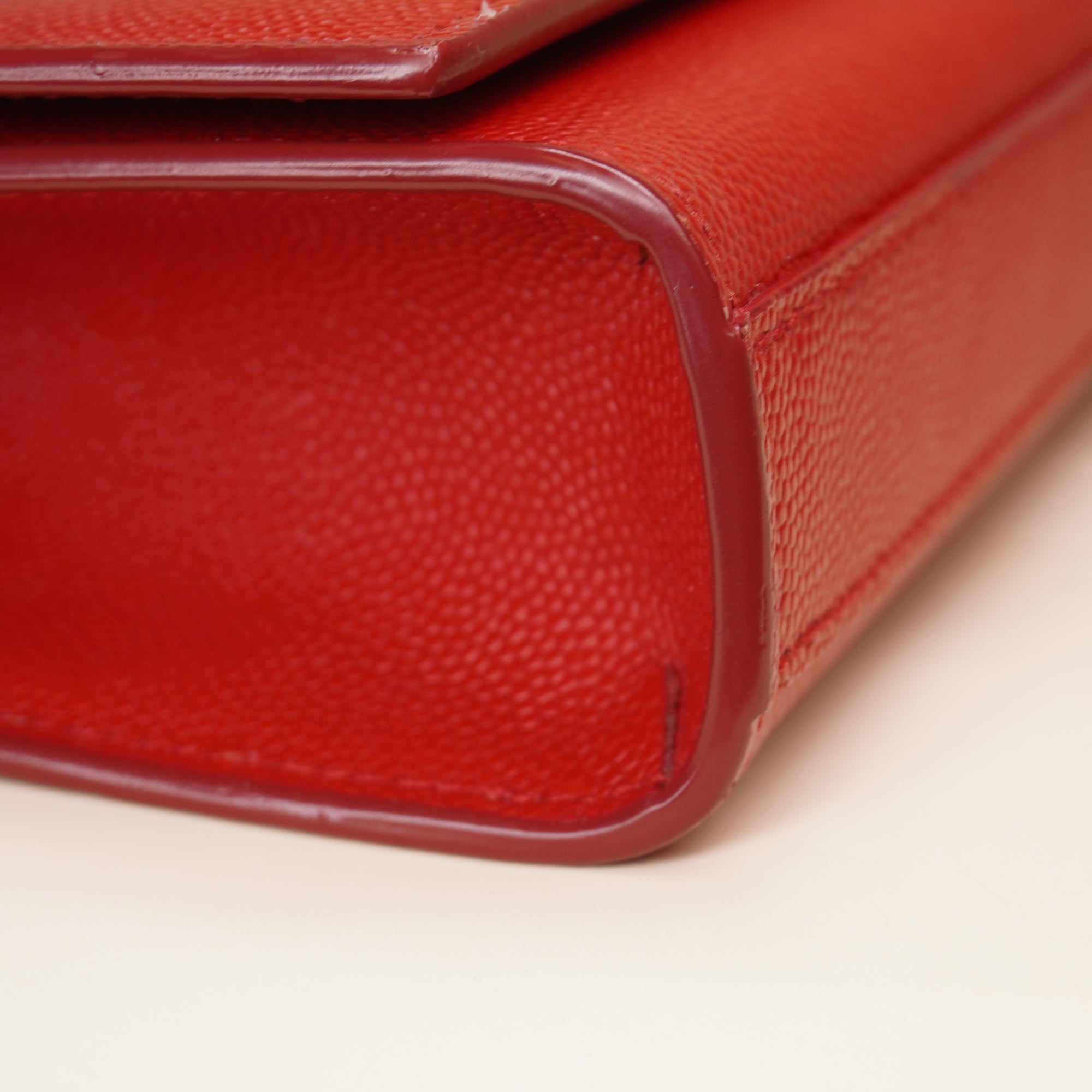 PRE-OWNED Grain De Poudre Classic Monogram Red Cassandre Clutch