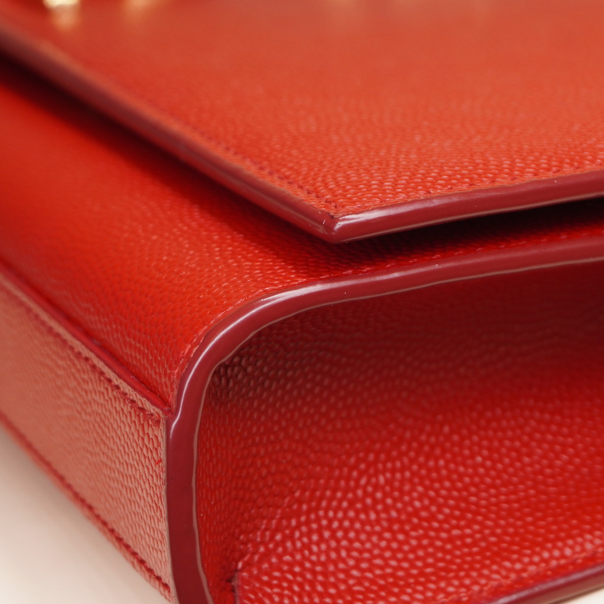 PRE-OWNED Grain De Poudre Classic Monogram Red Cassandre Clutch