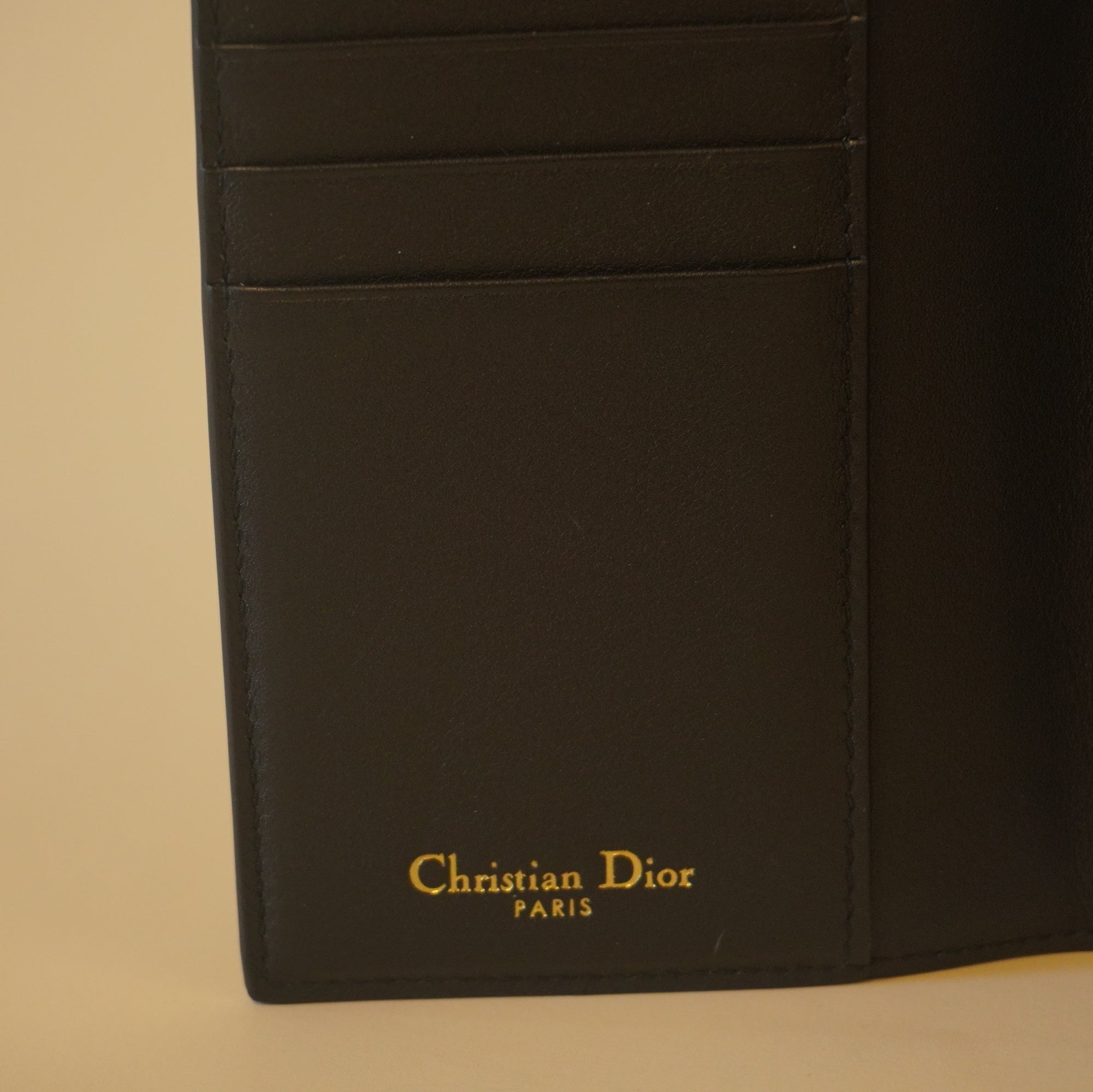 PRE-OWNED Calfskin Oblique Canvas Passport Holder