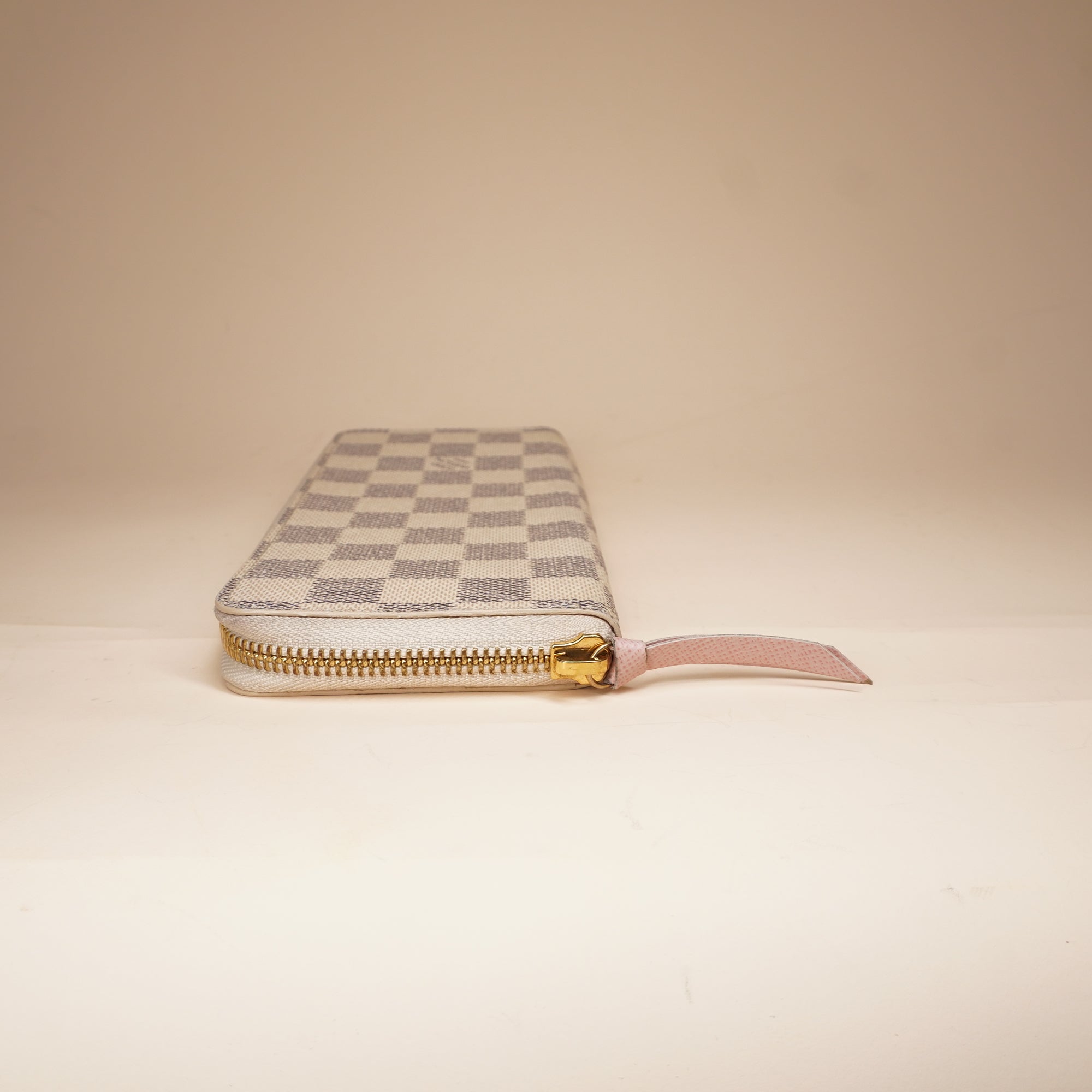 PRE-OWNED LV Damier Azur Canvas Zippy Wallet
