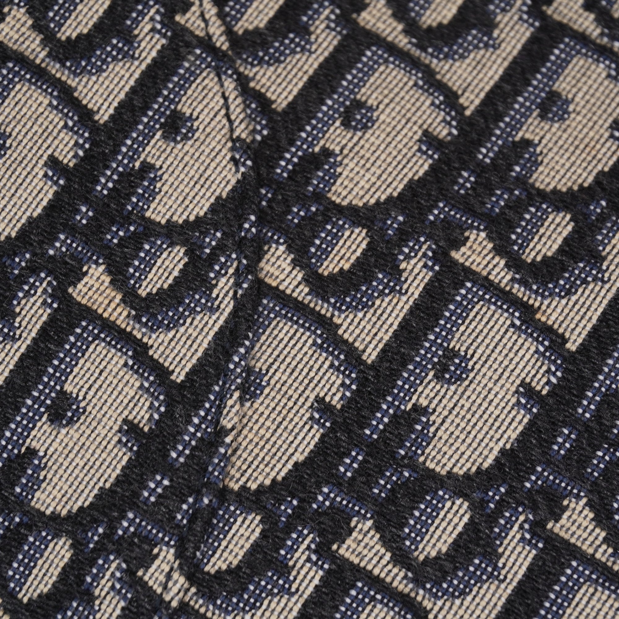 PRE-OWNED Saddle Bag Mini Blue Oblique Jacquard With Shoulder Strap