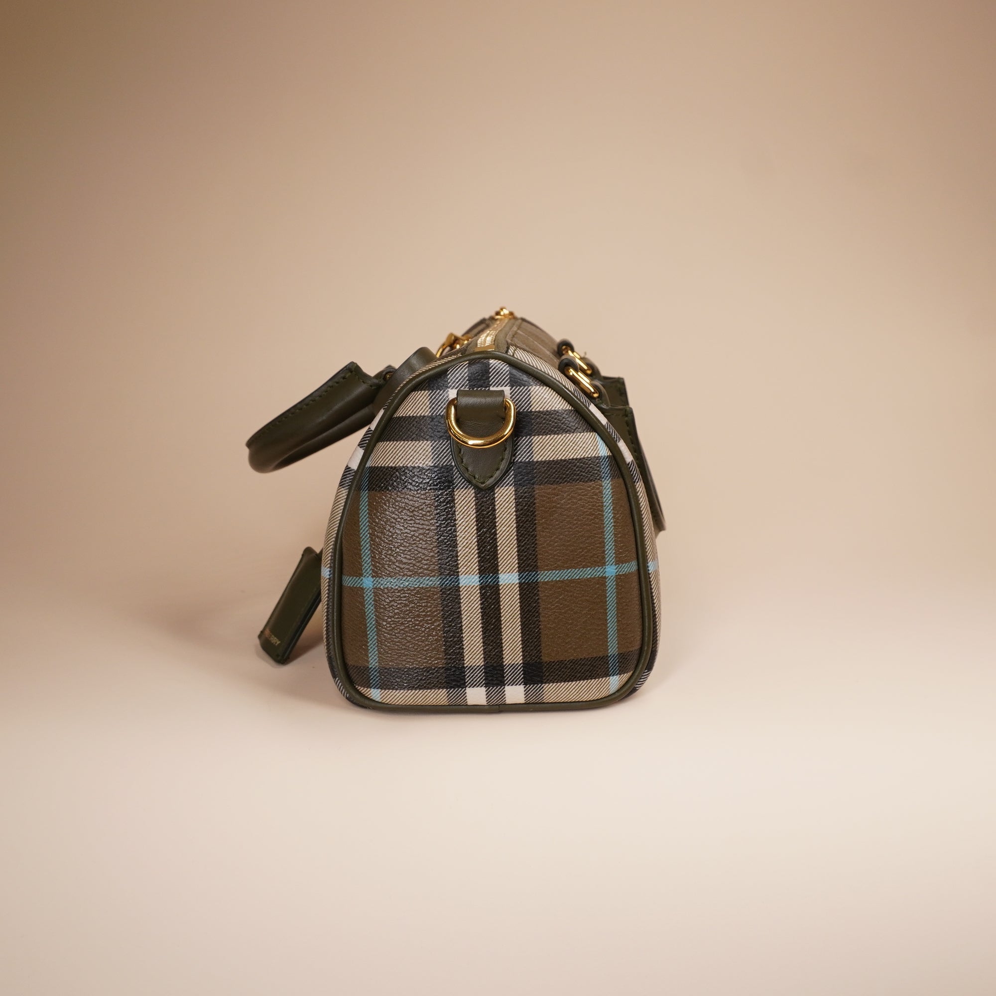 PRE-OWNED Vintage Check Coated Canvas Bowling Bag