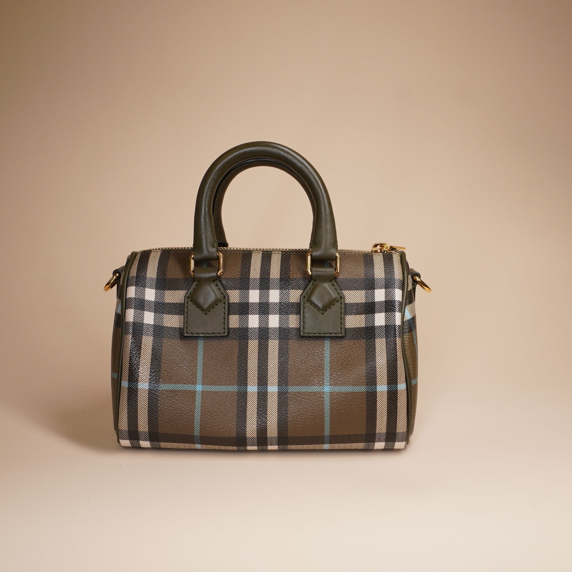 PRE-OWNED Vintage Check Coated Canvas Bowling Bag