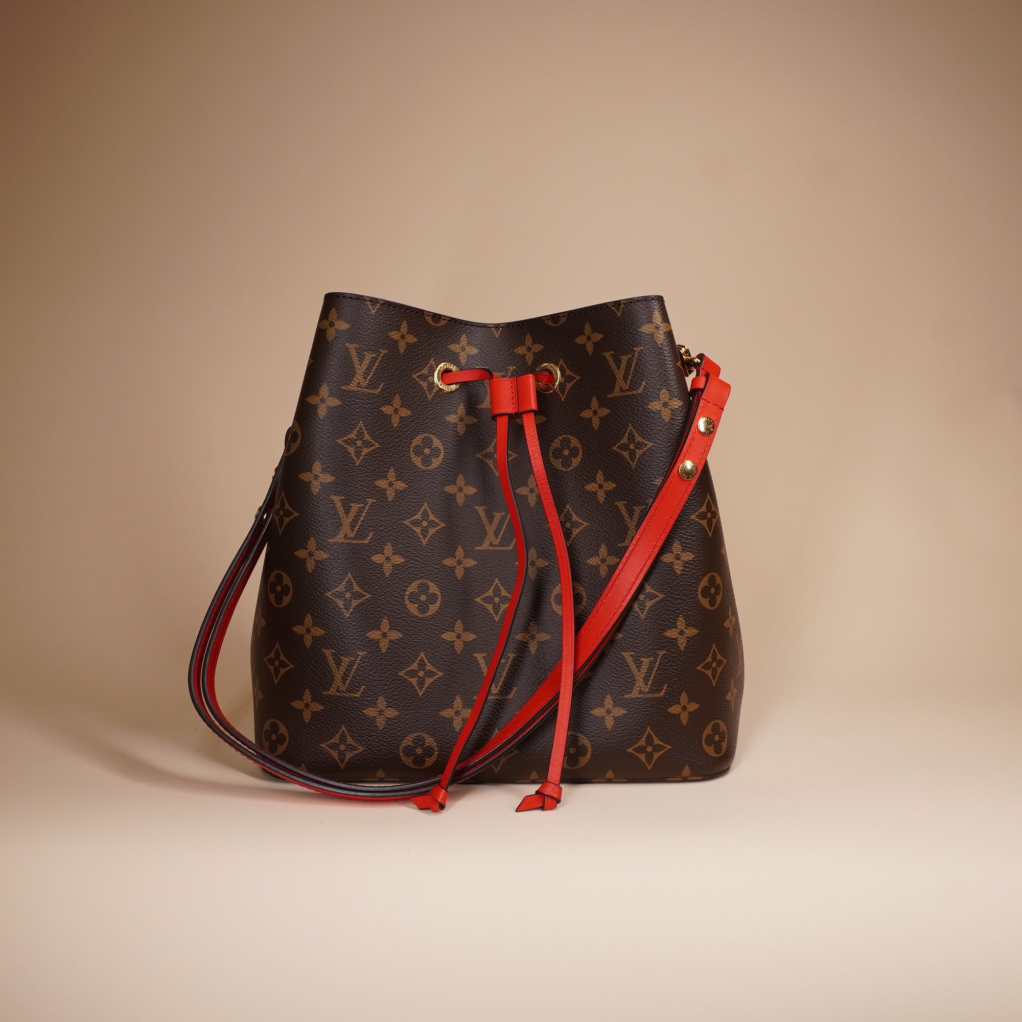PRE-OWNED LV Coquelicot Monogram Canvas Neonoe Bag