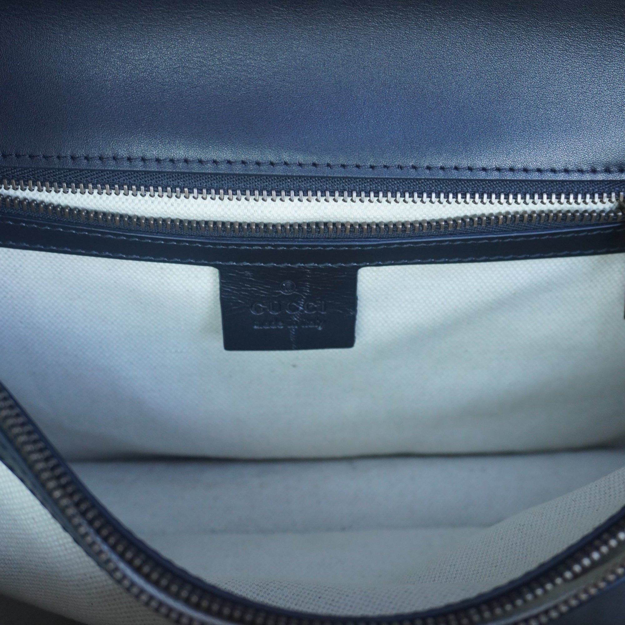 PRE-OWNED GG Black Knight Calfskin Malaga Kid Heart Medium Shoulder Bag