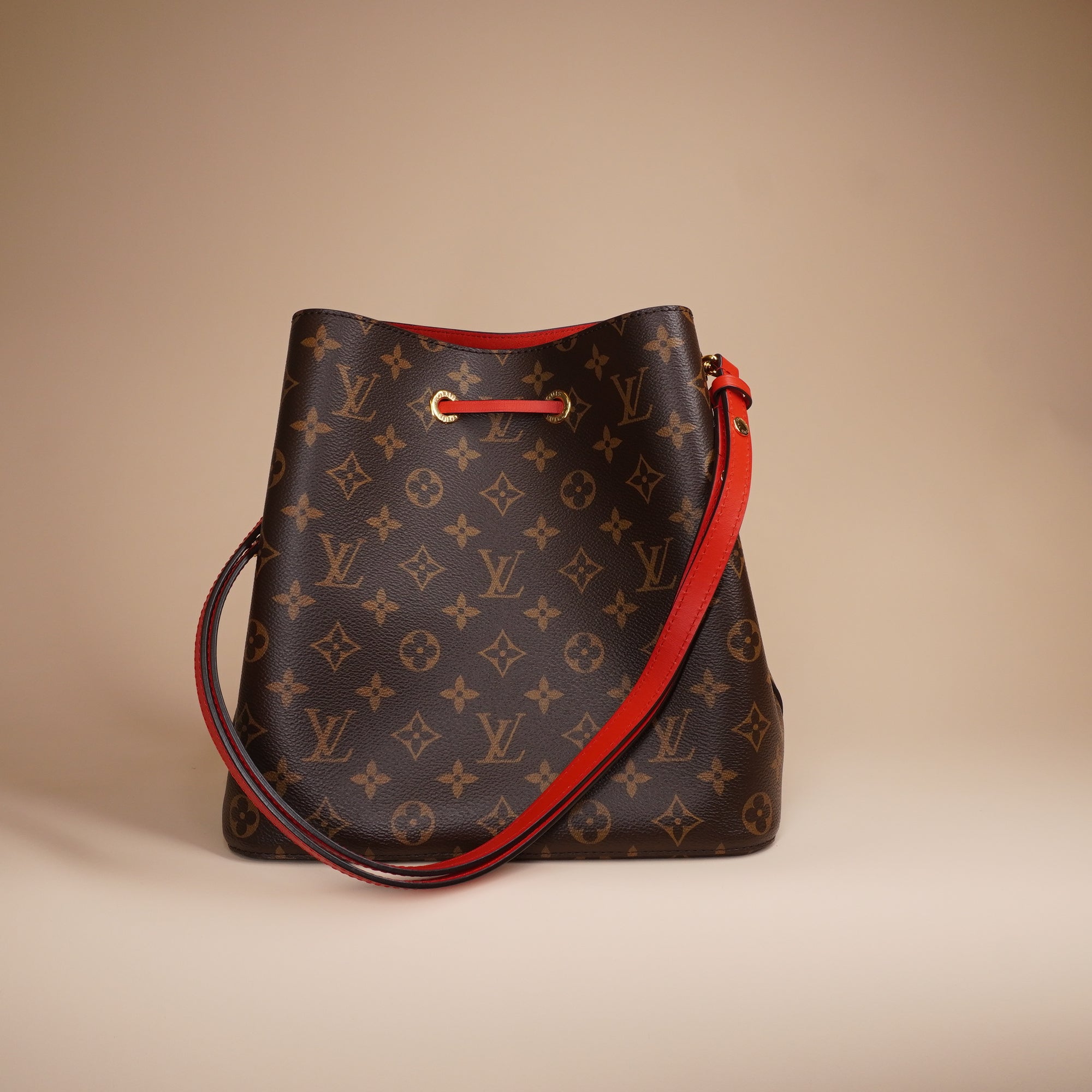 PRE-OWNED LV Coquelicot Monogram Canvas Neonoe Bag