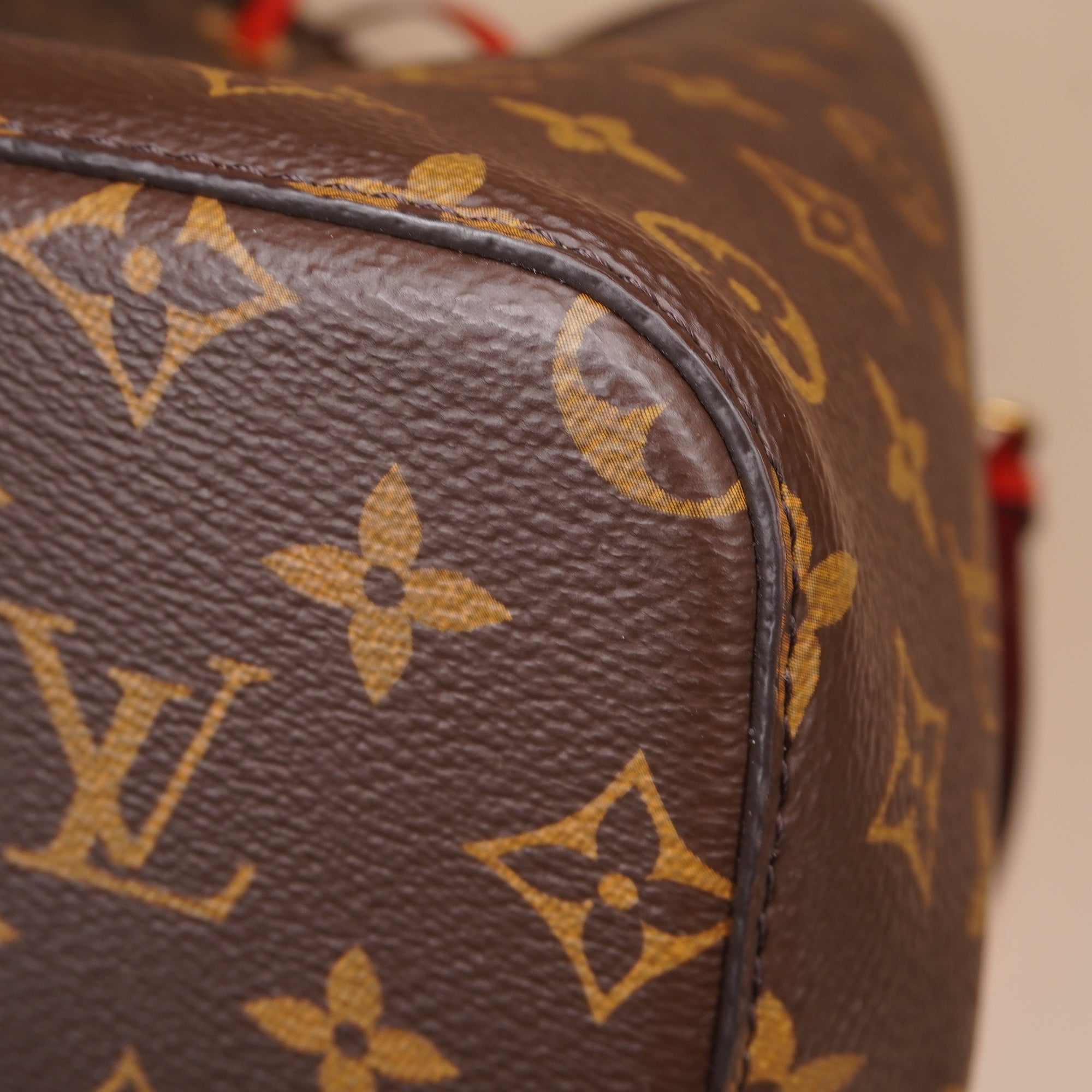 PRE-OWNED LV Coquelicot Monogram Canvas Neonoe Bag