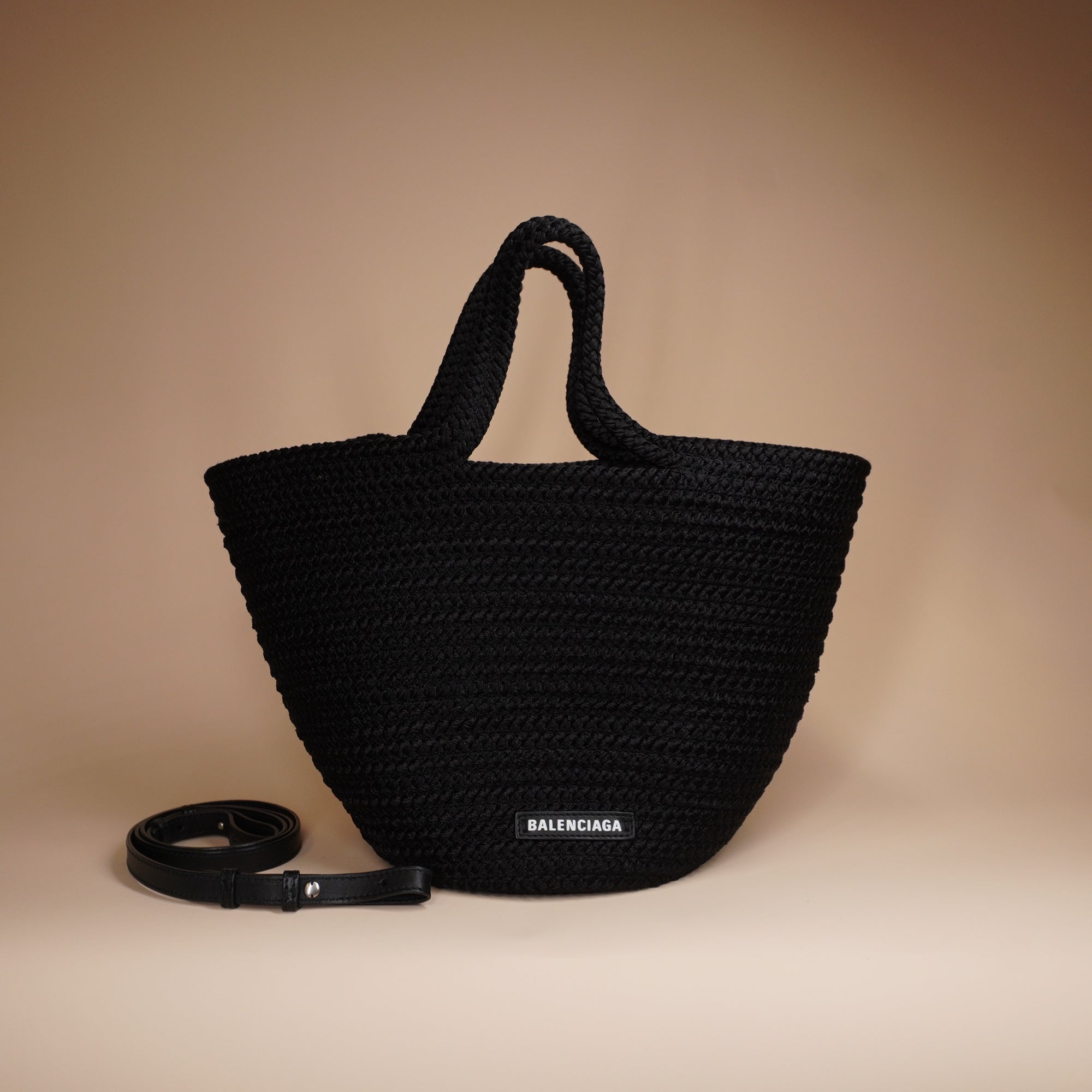 PRE-OWNED Small Black Ibiza Basket Bag 
