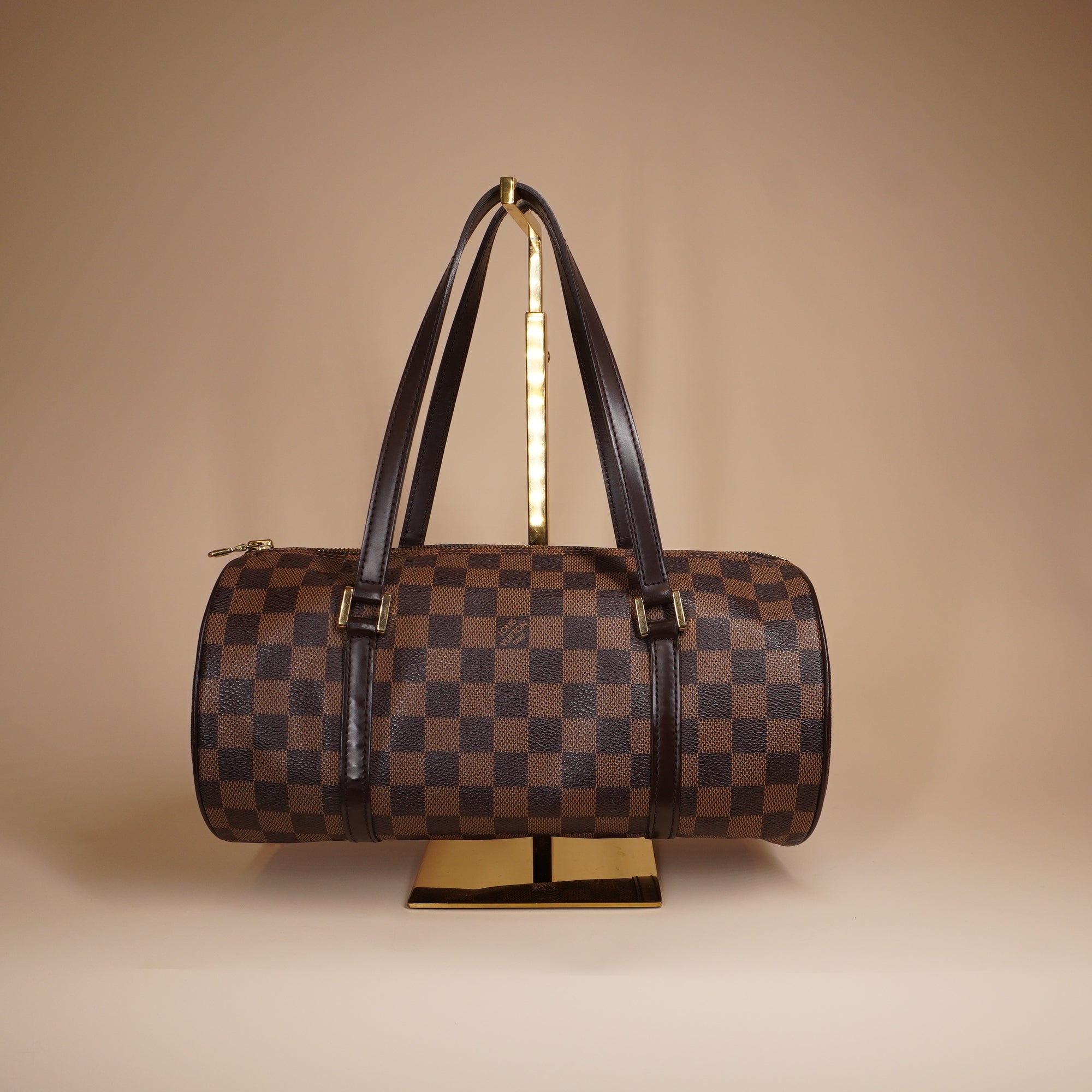 PRE-OWNED LV Brown Damier Ebene Papillon Bag