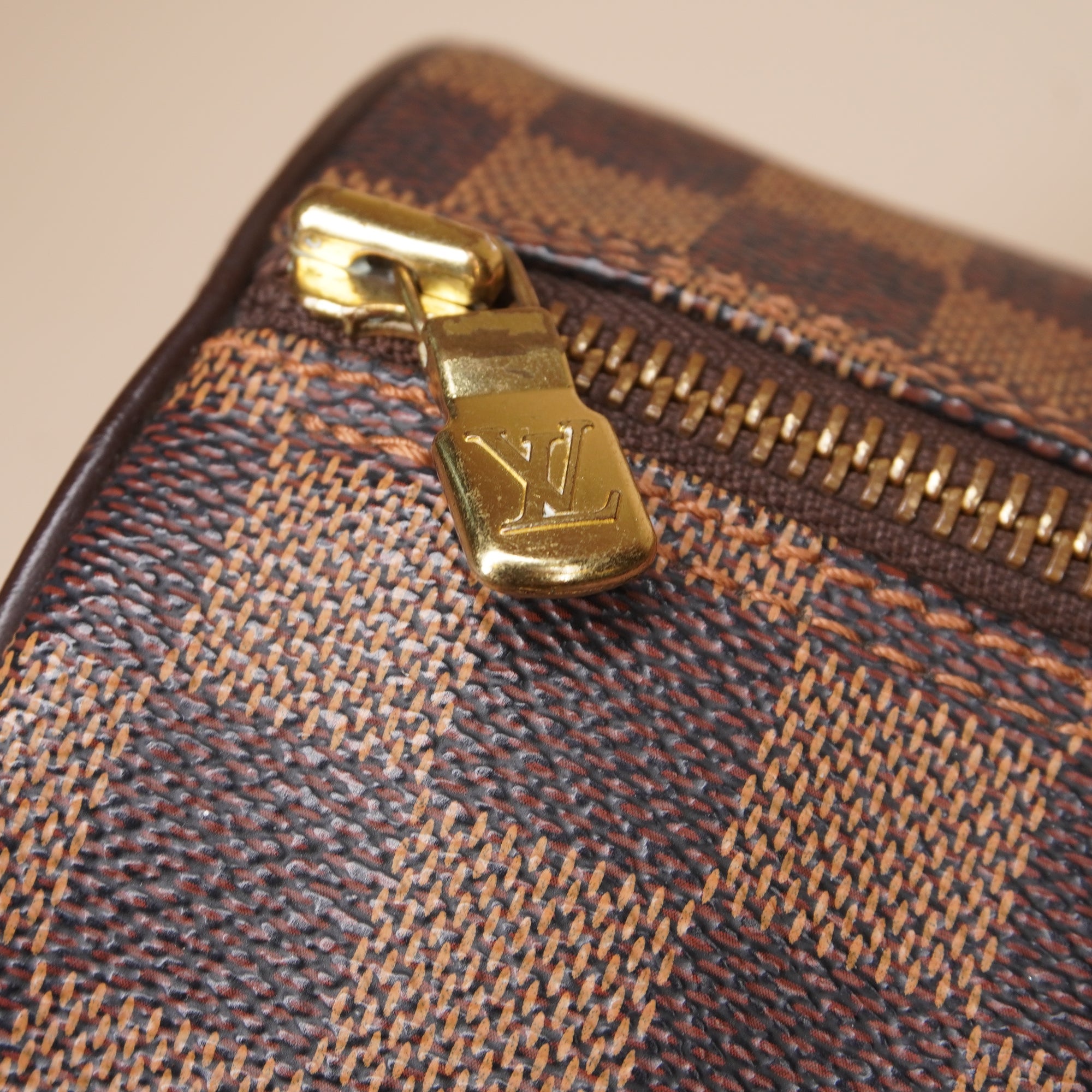 PRE-OWNED LV Brown Damier Ebene Papillon Bag
