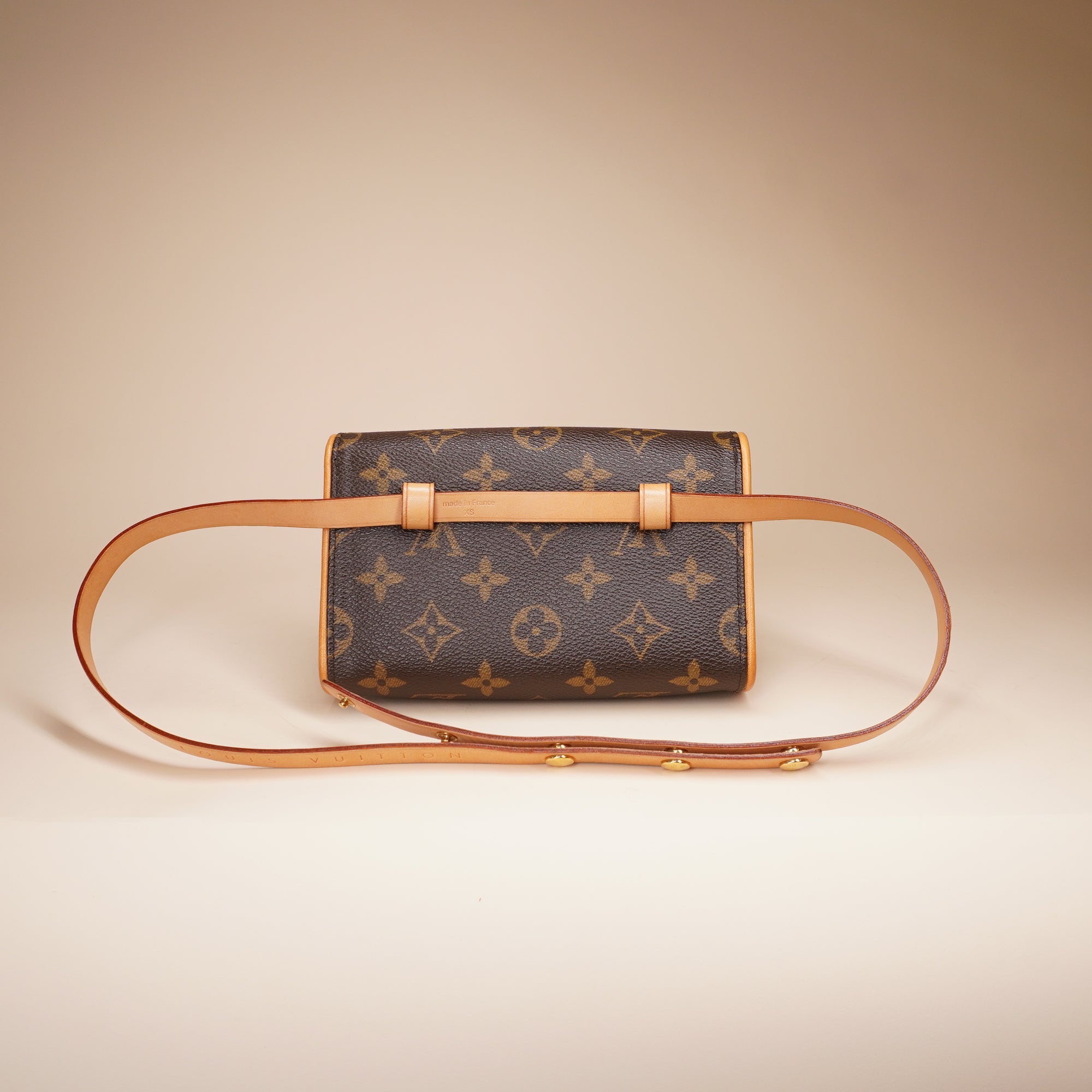 PRE-OWNED LV Monogram Pochette Florentine Brown Belt Bag