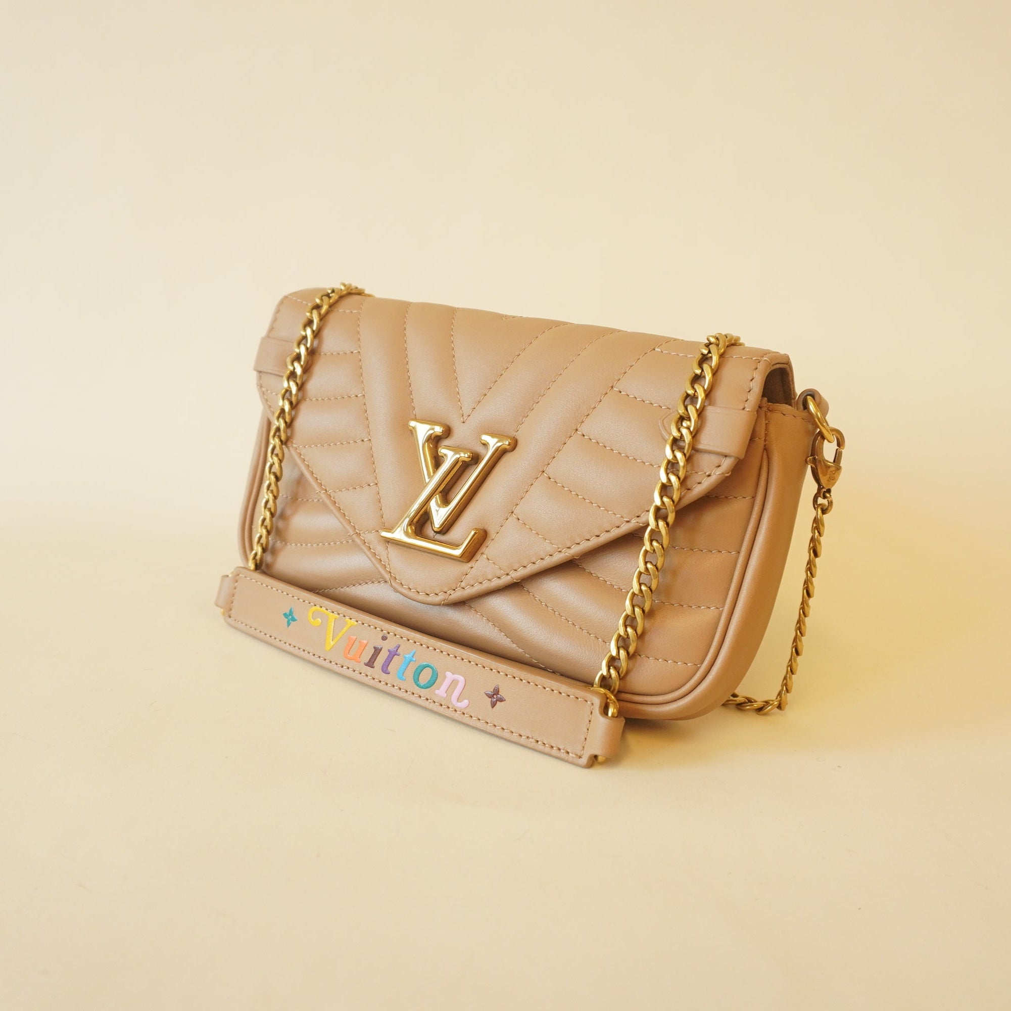 PRE-OWNED LV Sand Beige New Wave Shoulder Bag