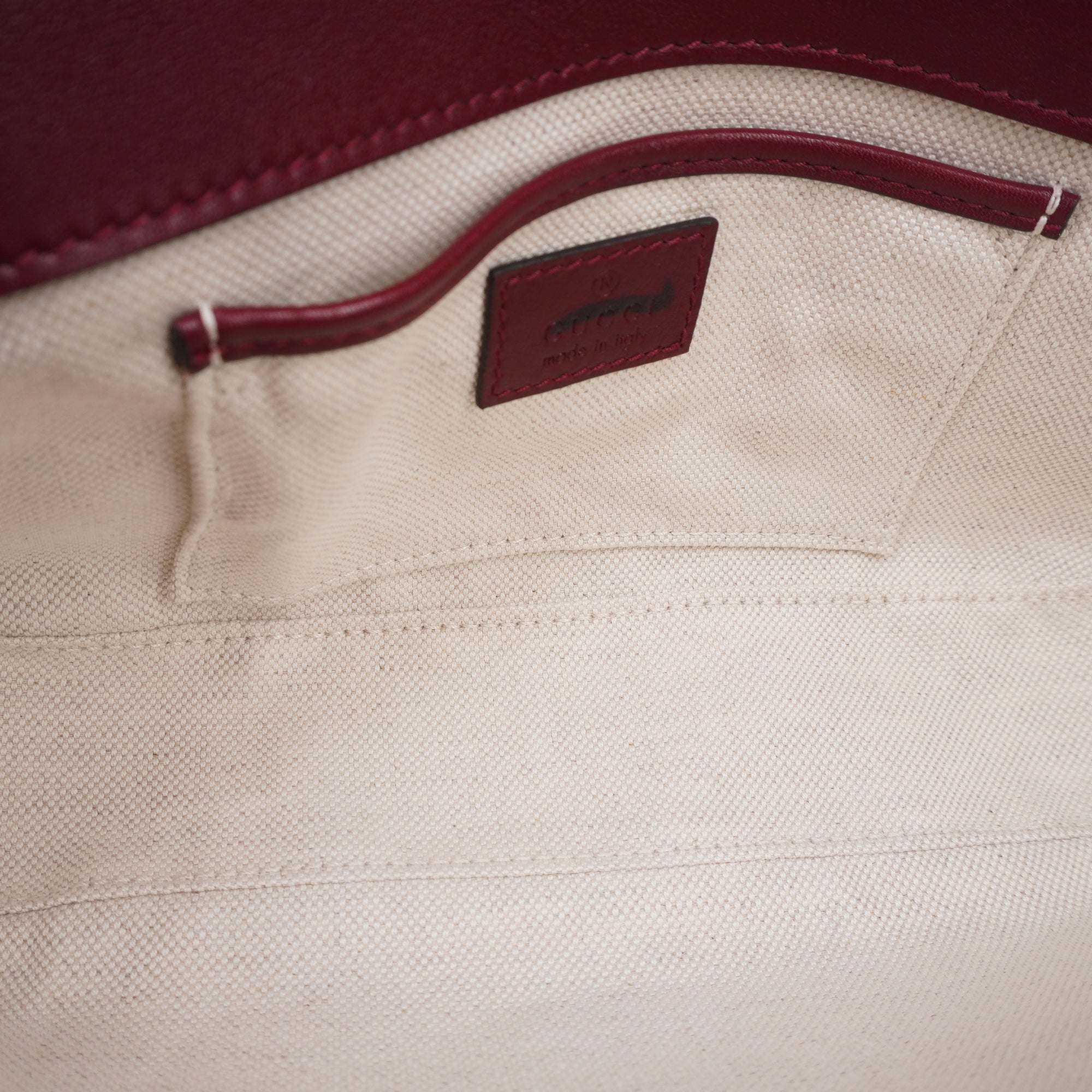 PRE-OWNED GG Soft Burgundy Calfskin Horsebit 1955 Small Shoulder Bag