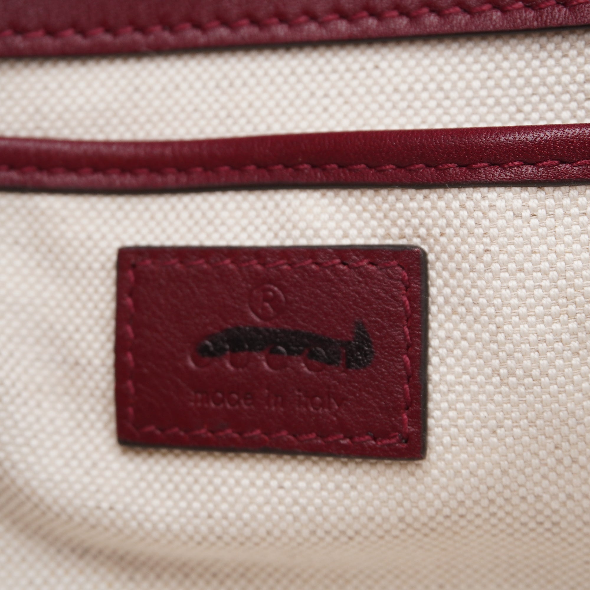 PRE-OWNED GG Soft Burgundy Calfskin Horsebit 1955 Small Shoulder Bag