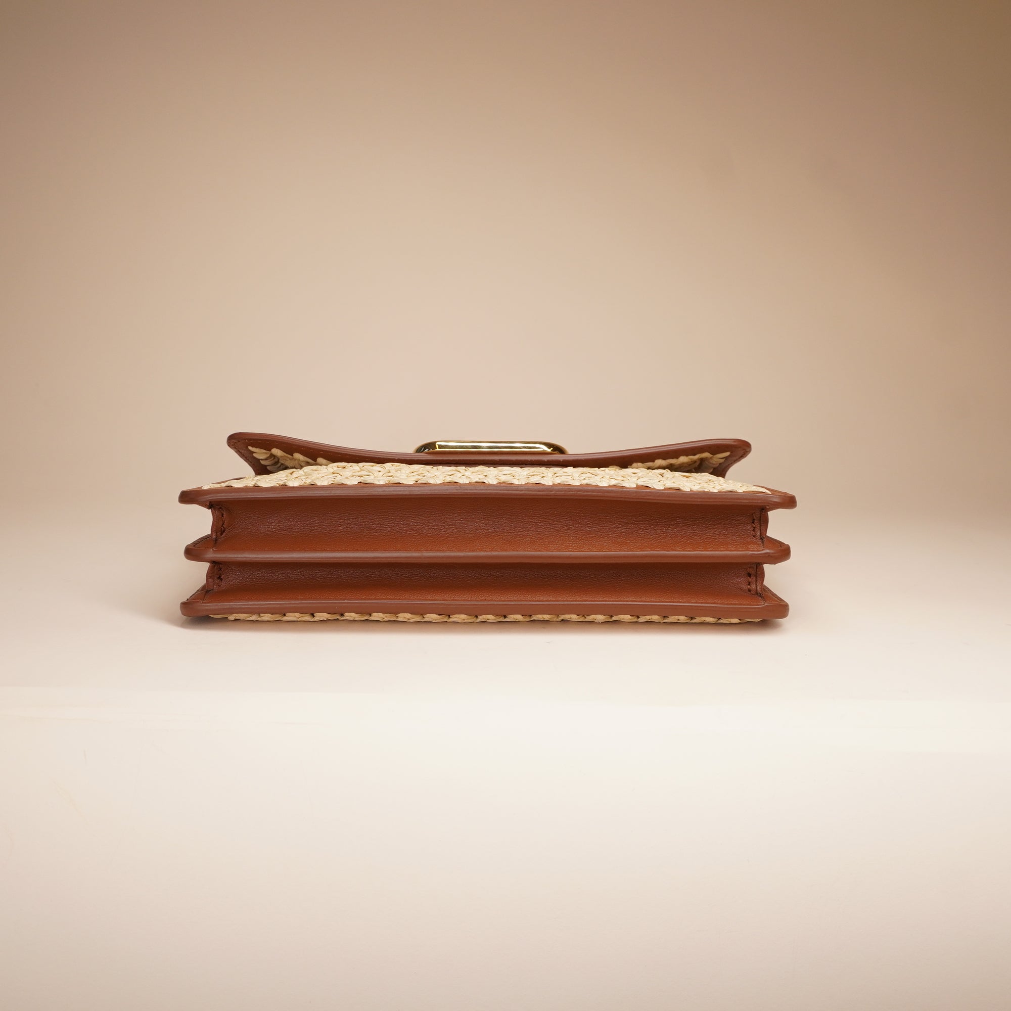 VALENTINO GARAVANI - Beige & Brown VLogo Signature Raffia Shoulder Bag
