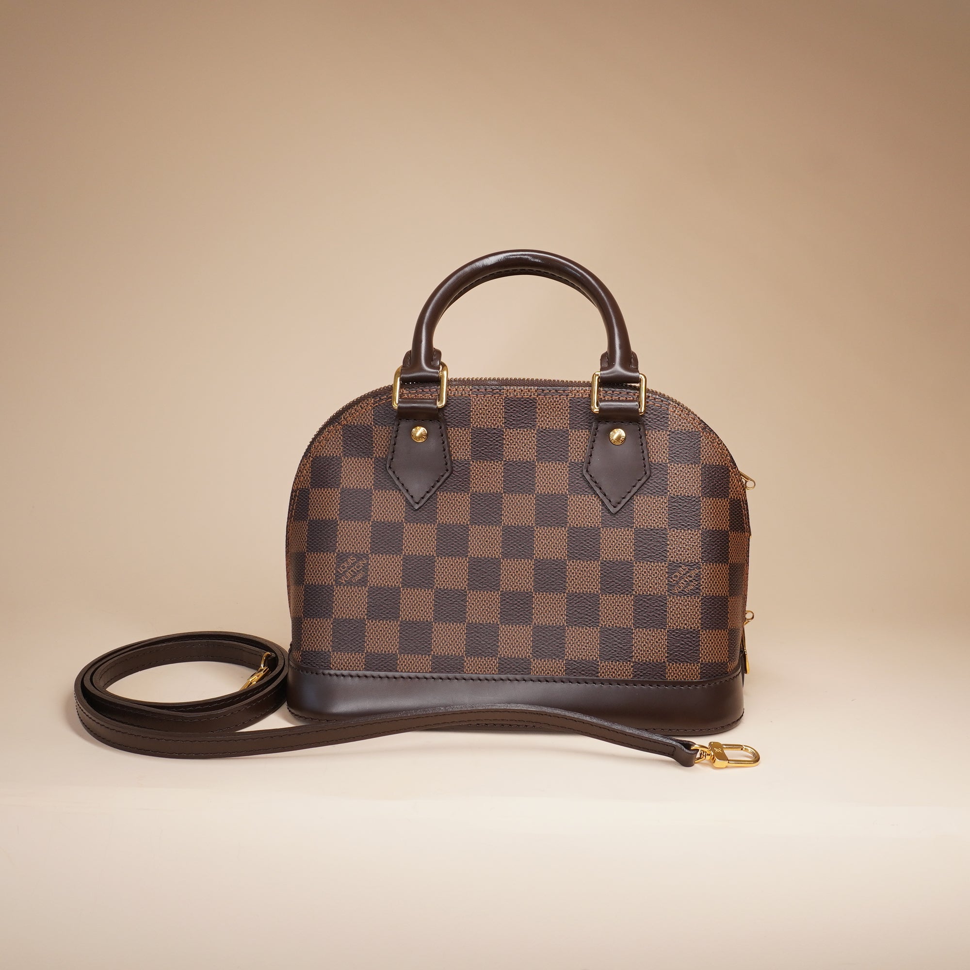 PRE-OWNED LV Alma BB in Damier Ebene Canvas