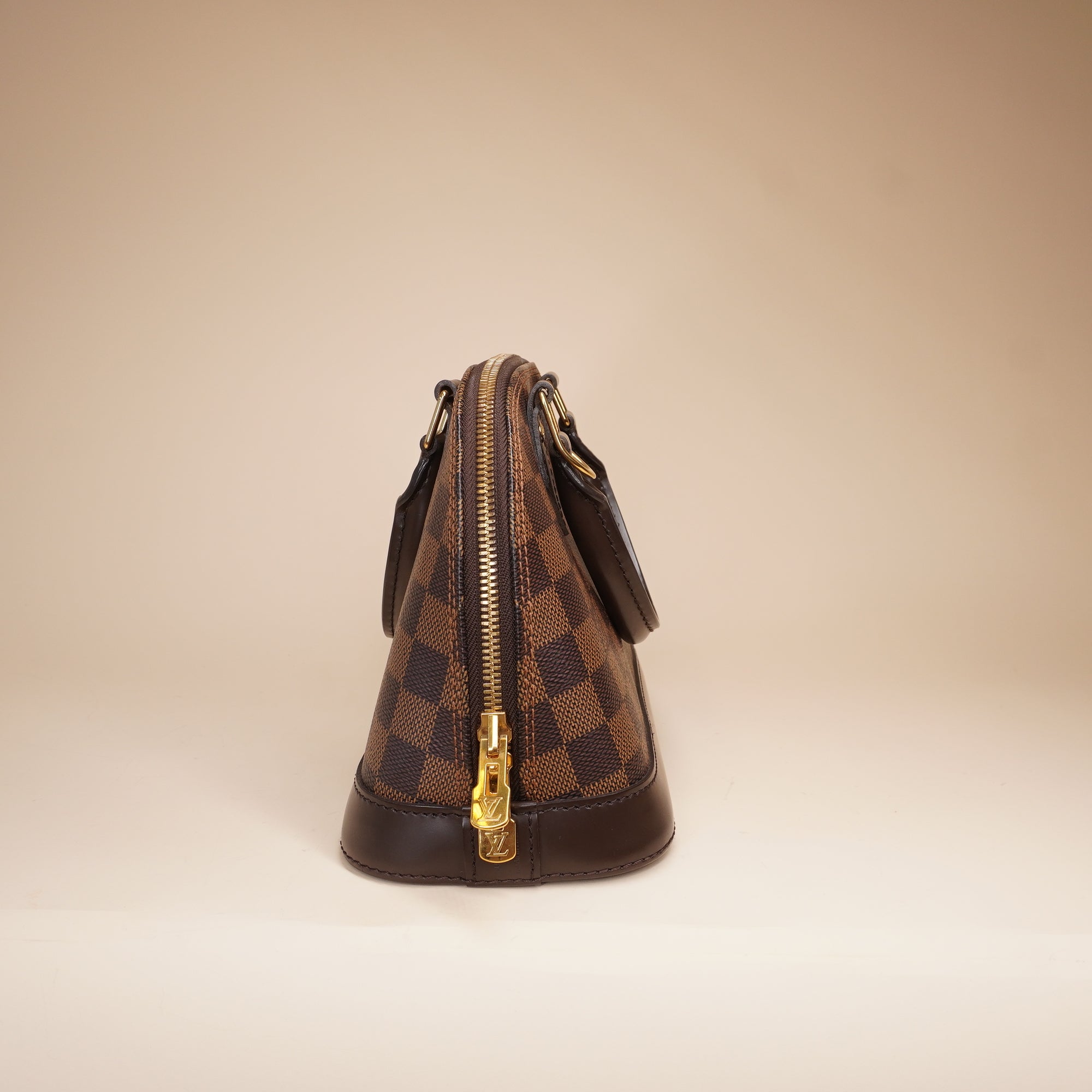 PRE-OWNED LV Alma BB in Damier Ebene Canvas