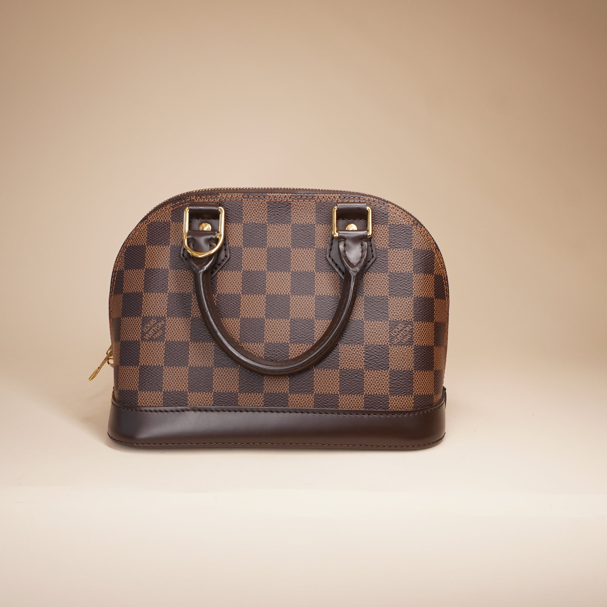 PRE-OWNED LV Alma BB in Damier Ebene Canvas