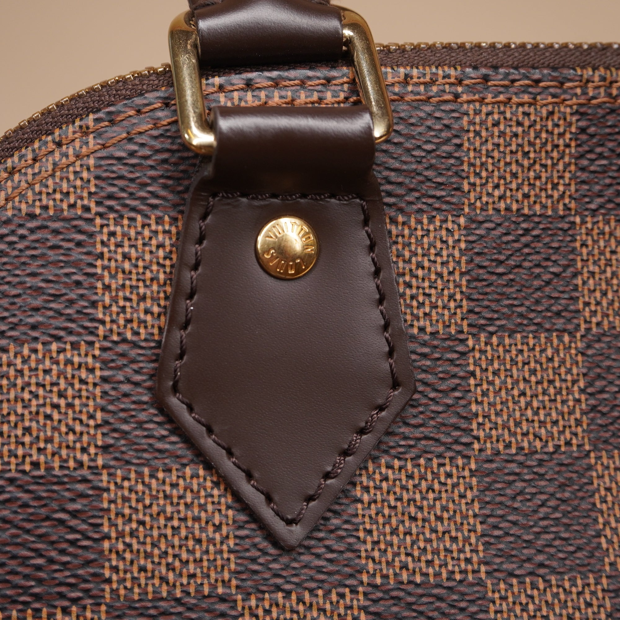 PRE-OWNED LV Alma BB in Damier Ebene Canvas
