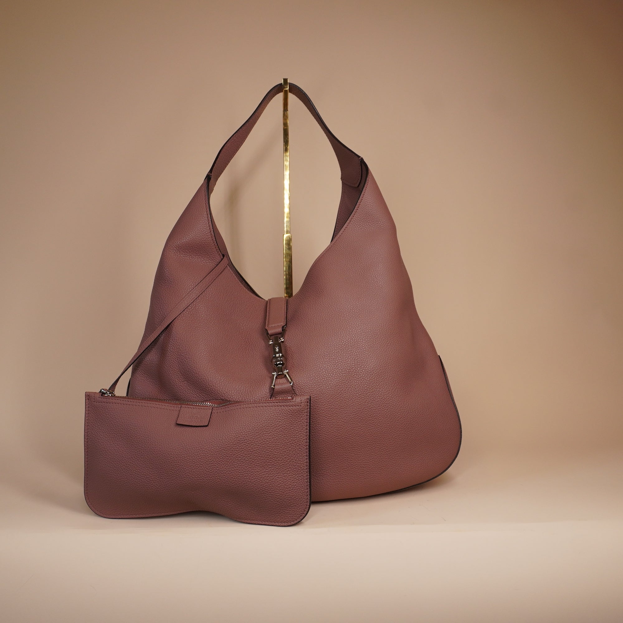 PRE-OWNED GG Jackie Pink Soft Leather Hobo Bag