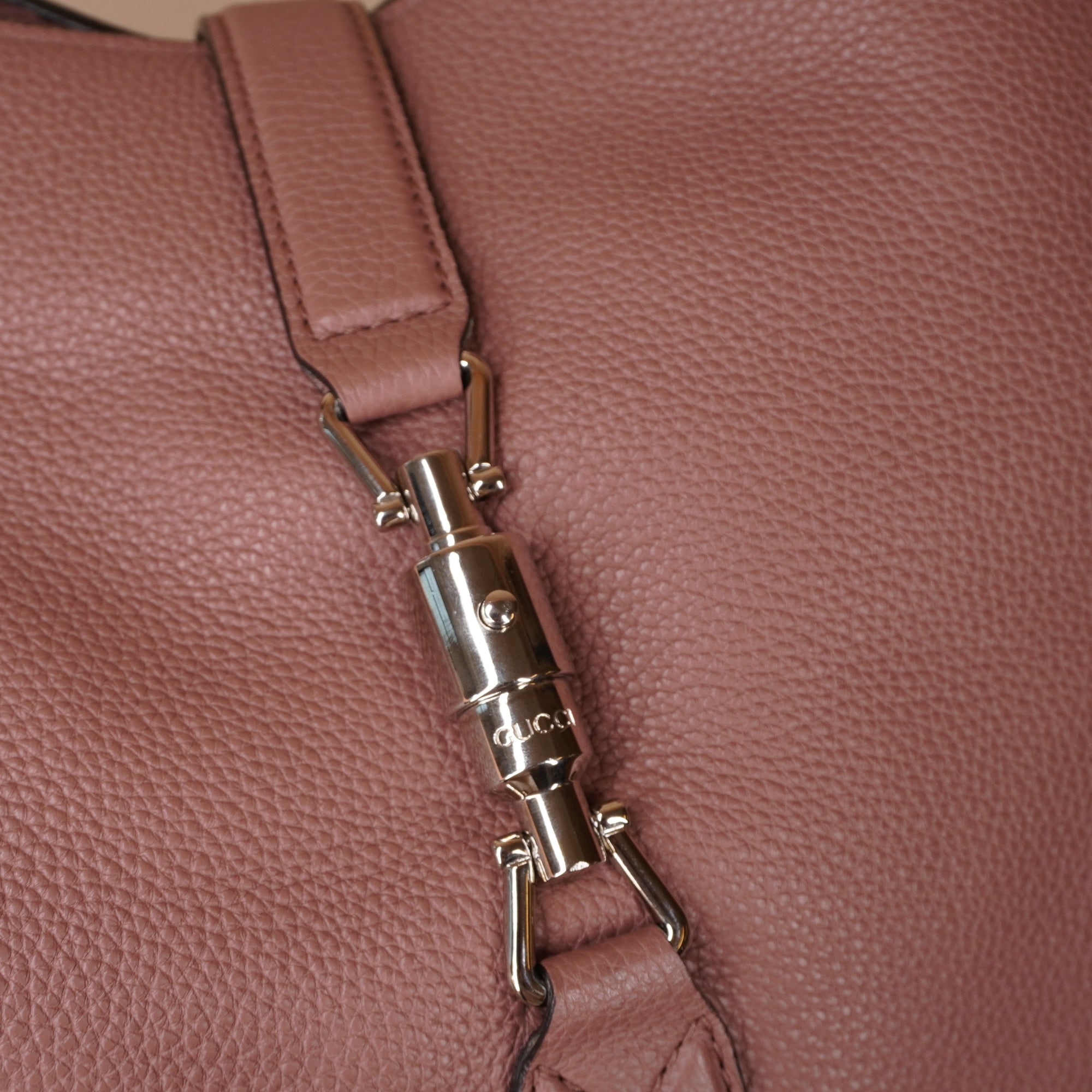 PRE-OWNED GG Jackie Pink Soft Leather Hobo Bag