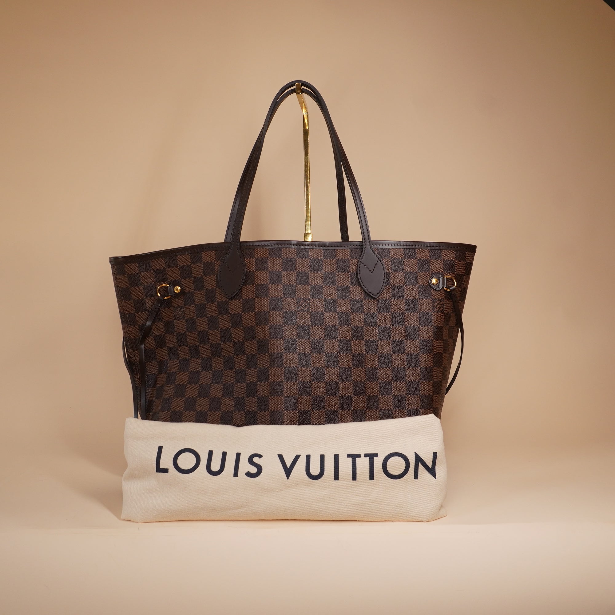 PRE-OWNED LV Neverfull MM Totebag Damier Ebene