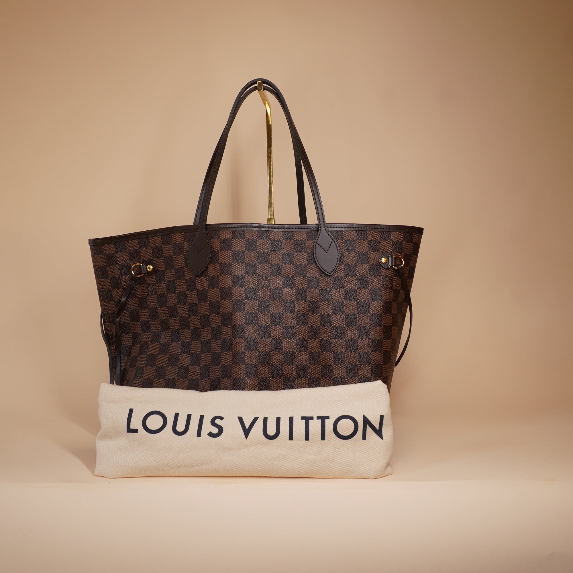 PRE-OWNED LV Neverfull MM Totebag Damier Ebene