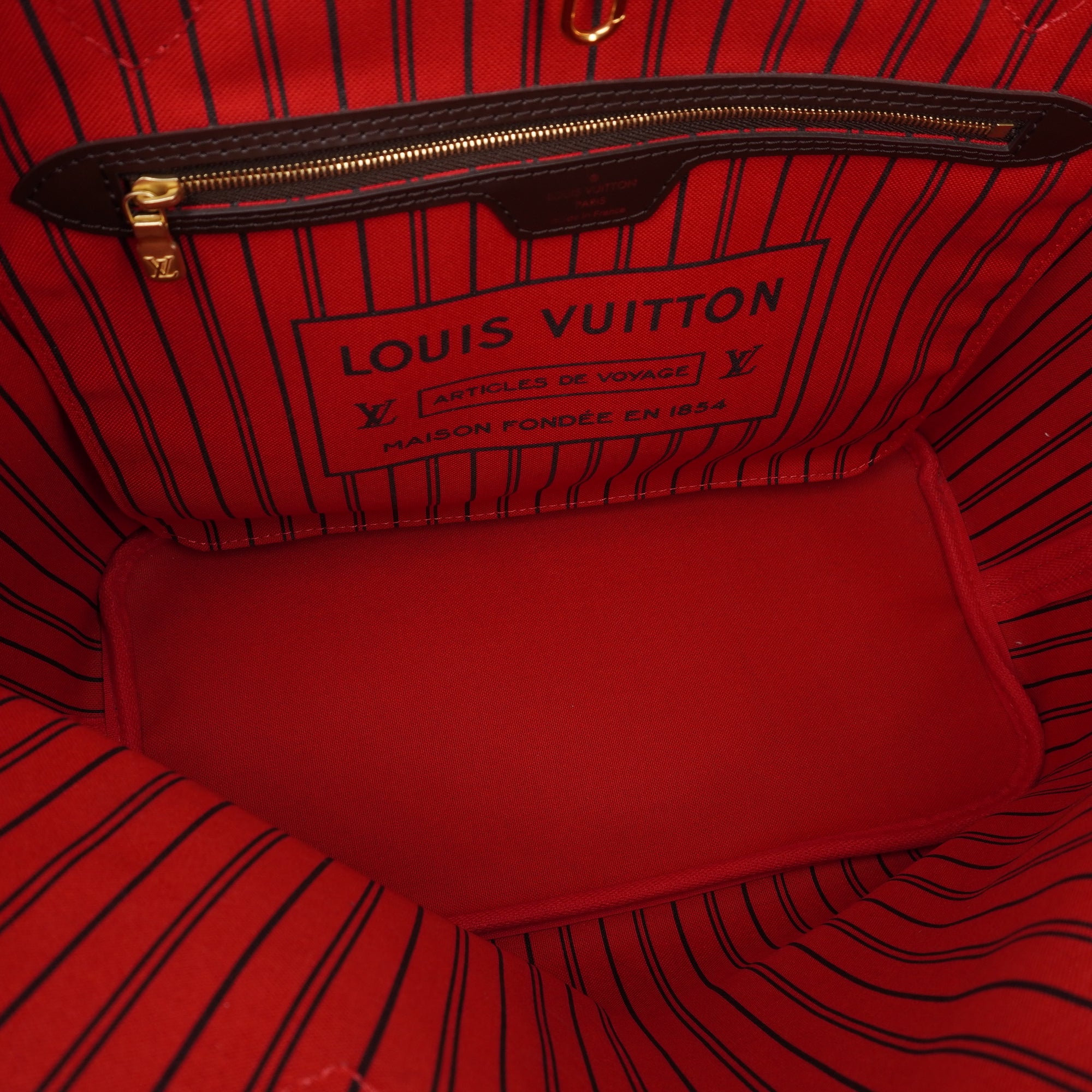 PRE-OWNED LV Neverfull MM Totebag Damier Ebene