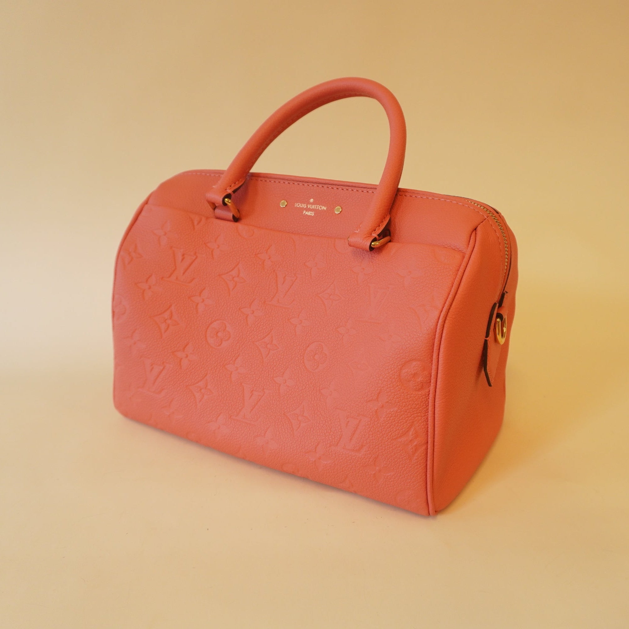 PRE-OWNED LV Pink Blossom Speedy 25 Monogram Empreinte Shoulder Bag