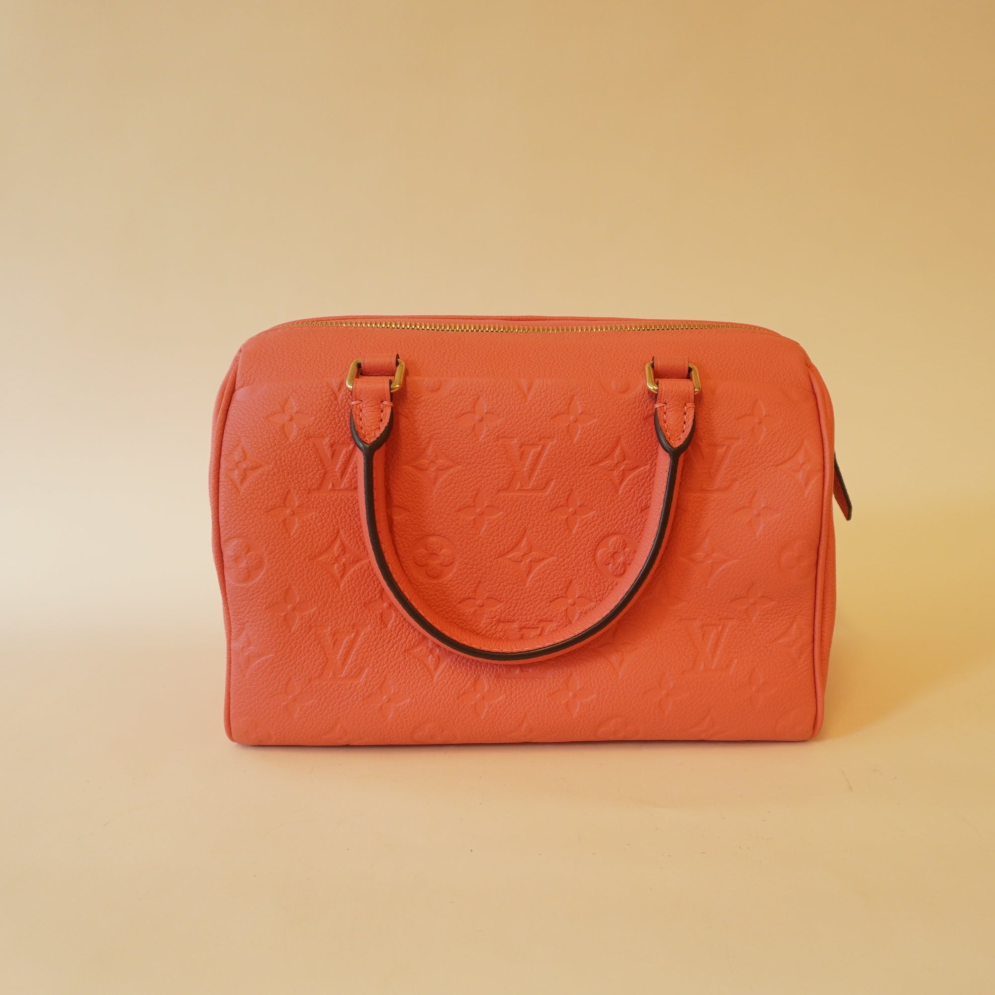 PRE-OWNED LV Pink Blossom Speedy 25 Monogram Empreinte Shoulder Bag