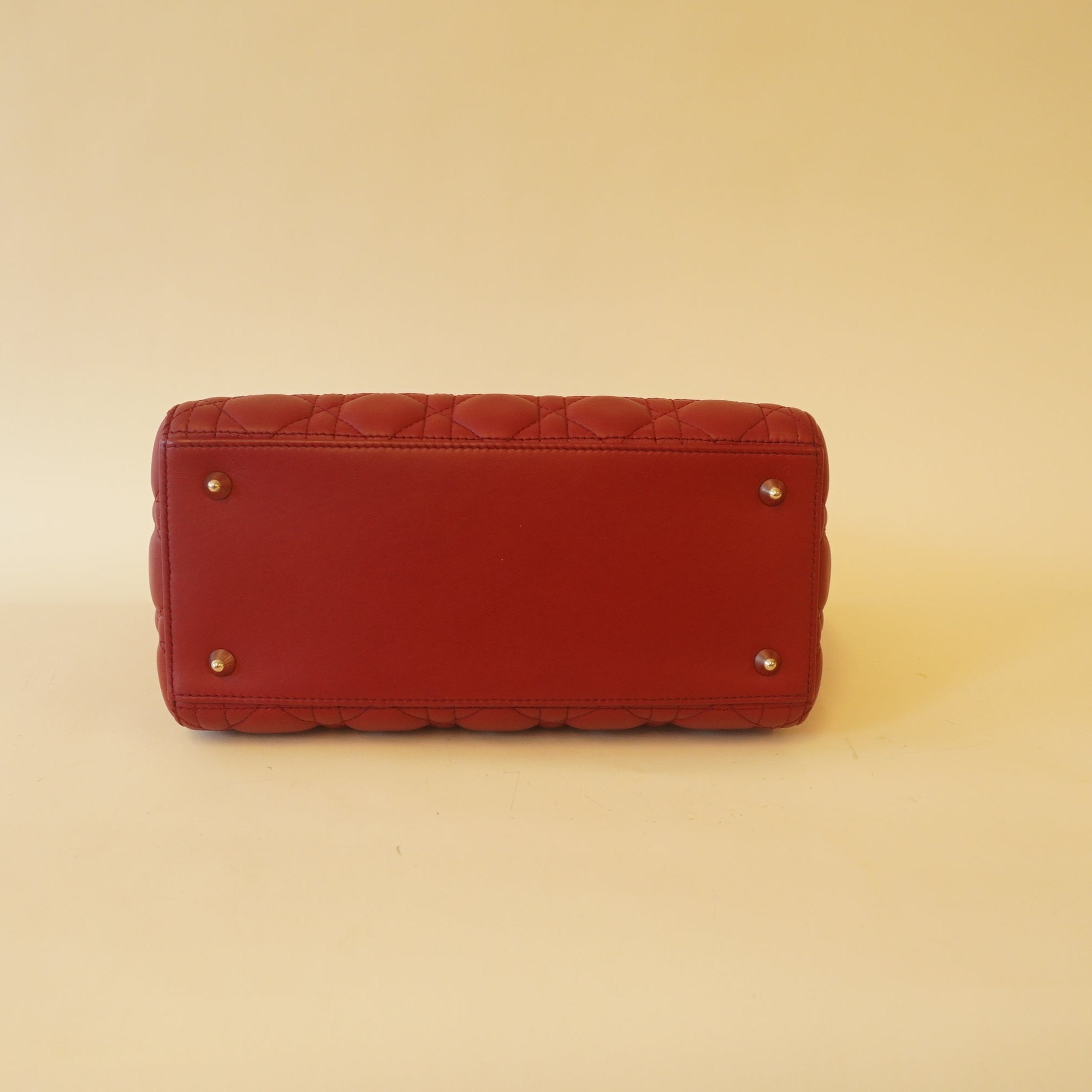 Lady Medium Red Lambskin Leather Shoulder Bag