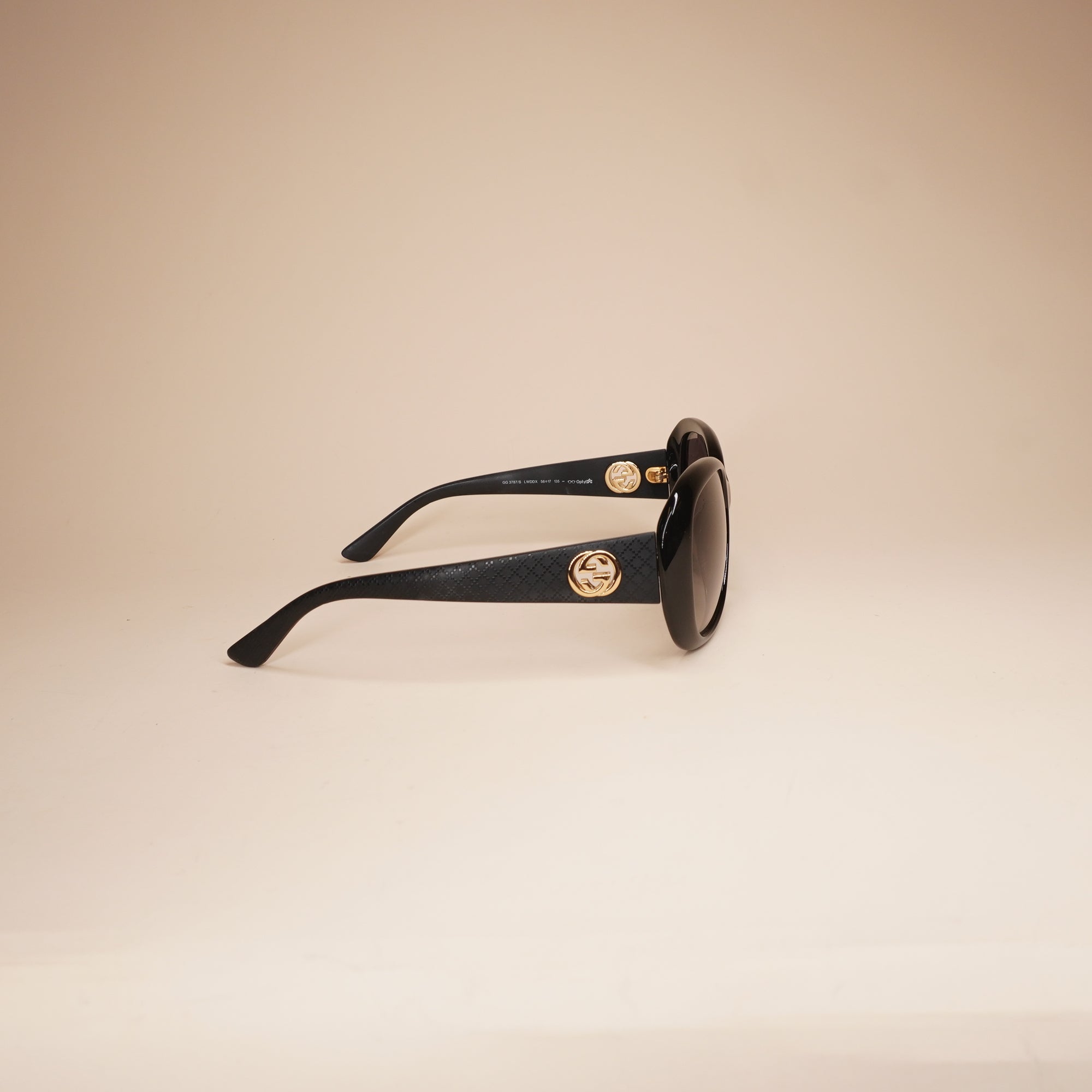 PRE-OWNED GG 3787/S Black Acetate Frame Tint Sunglasses