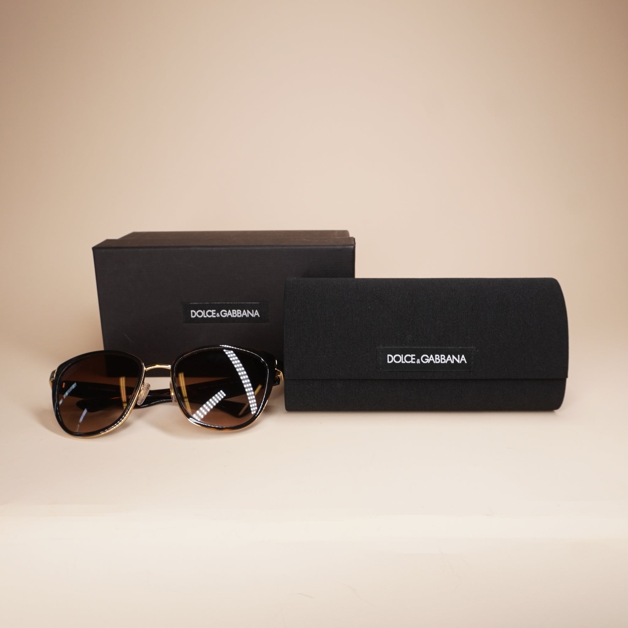 PRE-OWNED DG 2107 Tortoise Brown Sunglasses