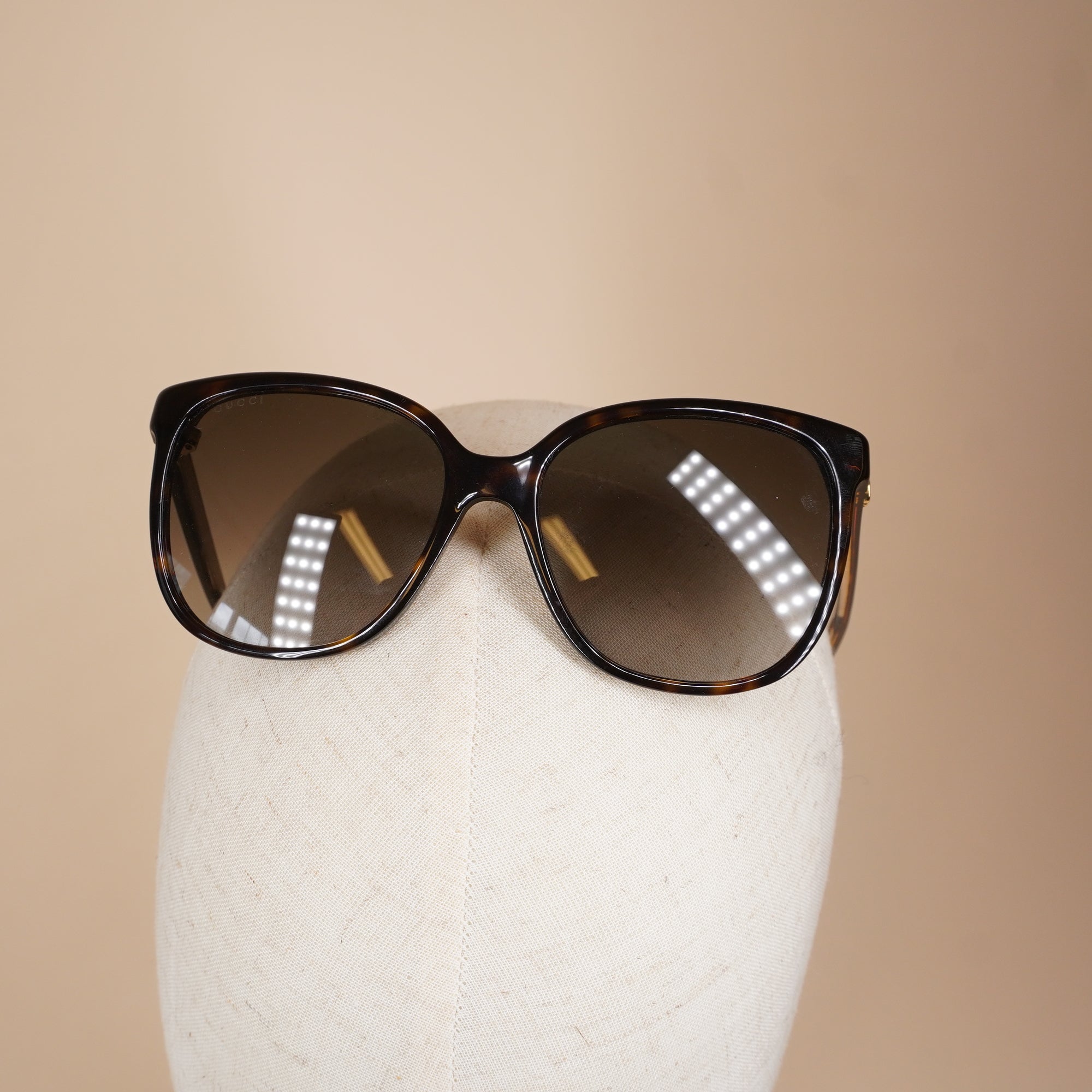 PRE-OWNED GG Tortoise Shell Acetate Gradient Lenses Sunglasses