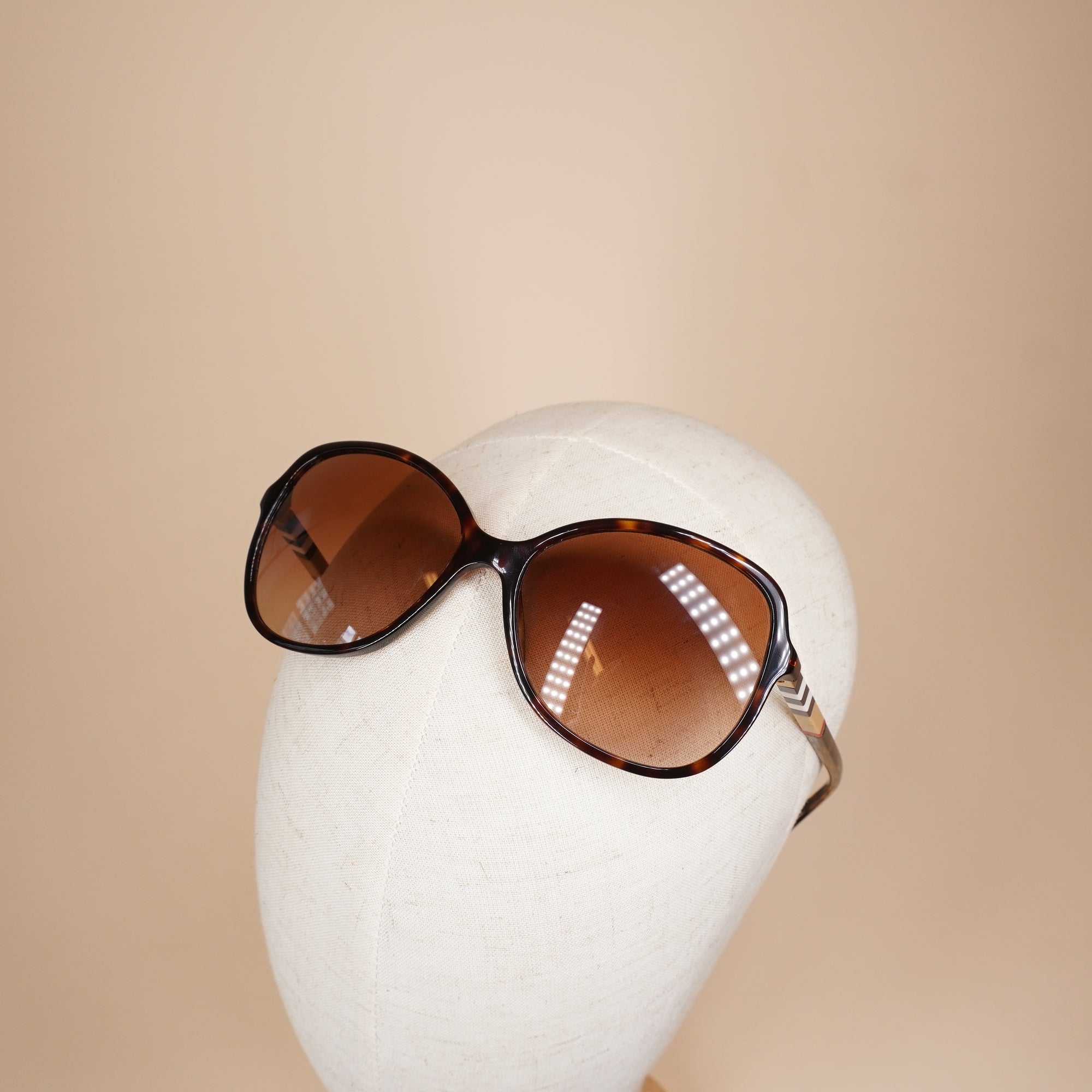 PRE-OWNED Dark Havana Brown Sunglasses