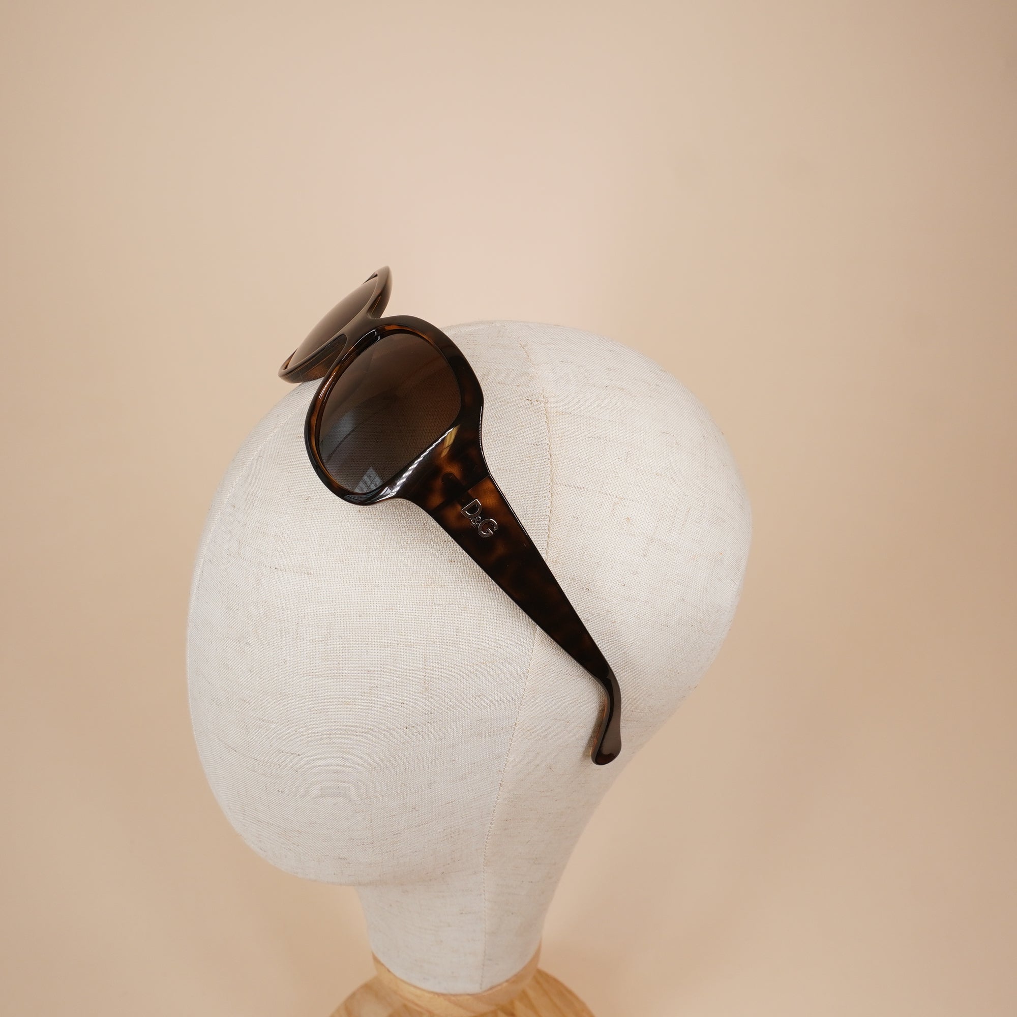PRE-OWNED Dark Havana Square Sunglasses