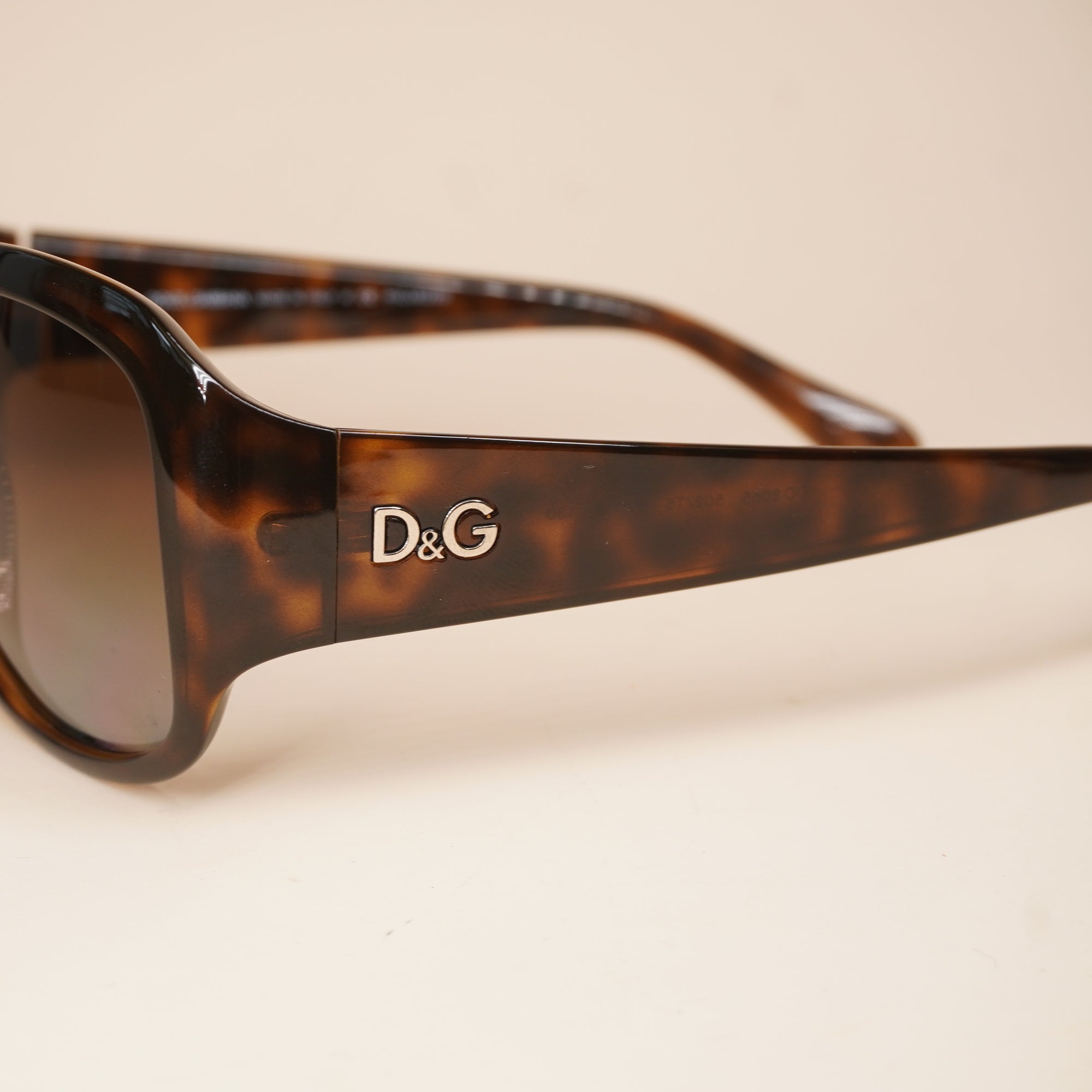 PRE-OWNED Dark Havana Square Sunglasses